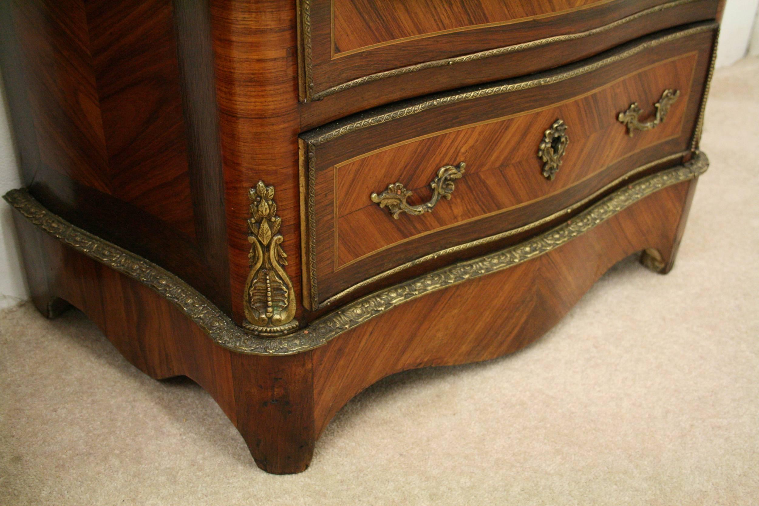 Matched Pair of French Ormolu Mount Secretaire Chests, circa 1880 5