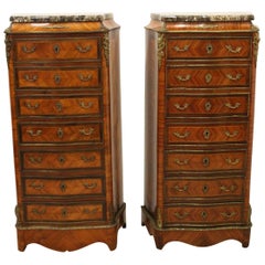 Matched Pair of French Ormolu Mount Secretaire Chests, circa 1880