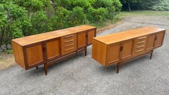Matched pair of G-Plan Mid-century Modern blonde Fresco Sideboards by Gomme