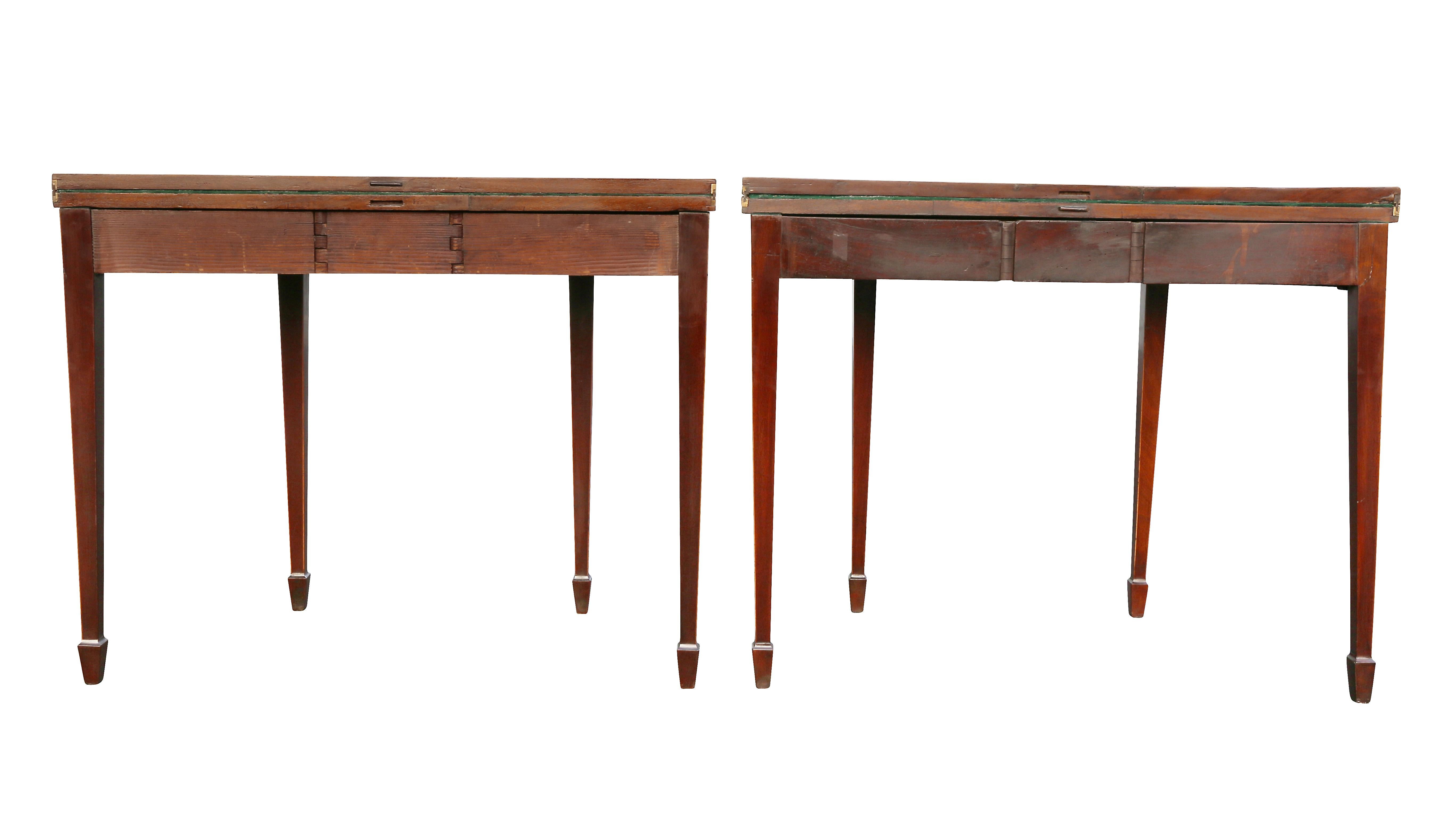 Matched Pair of George III Mahogany and Satinwood Games Tables 5