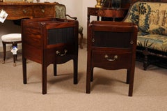 Matched Pair of George III Mahogany Bedside Commodes