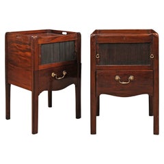 Matched Pair of George III Mahogany Bedside Commodes