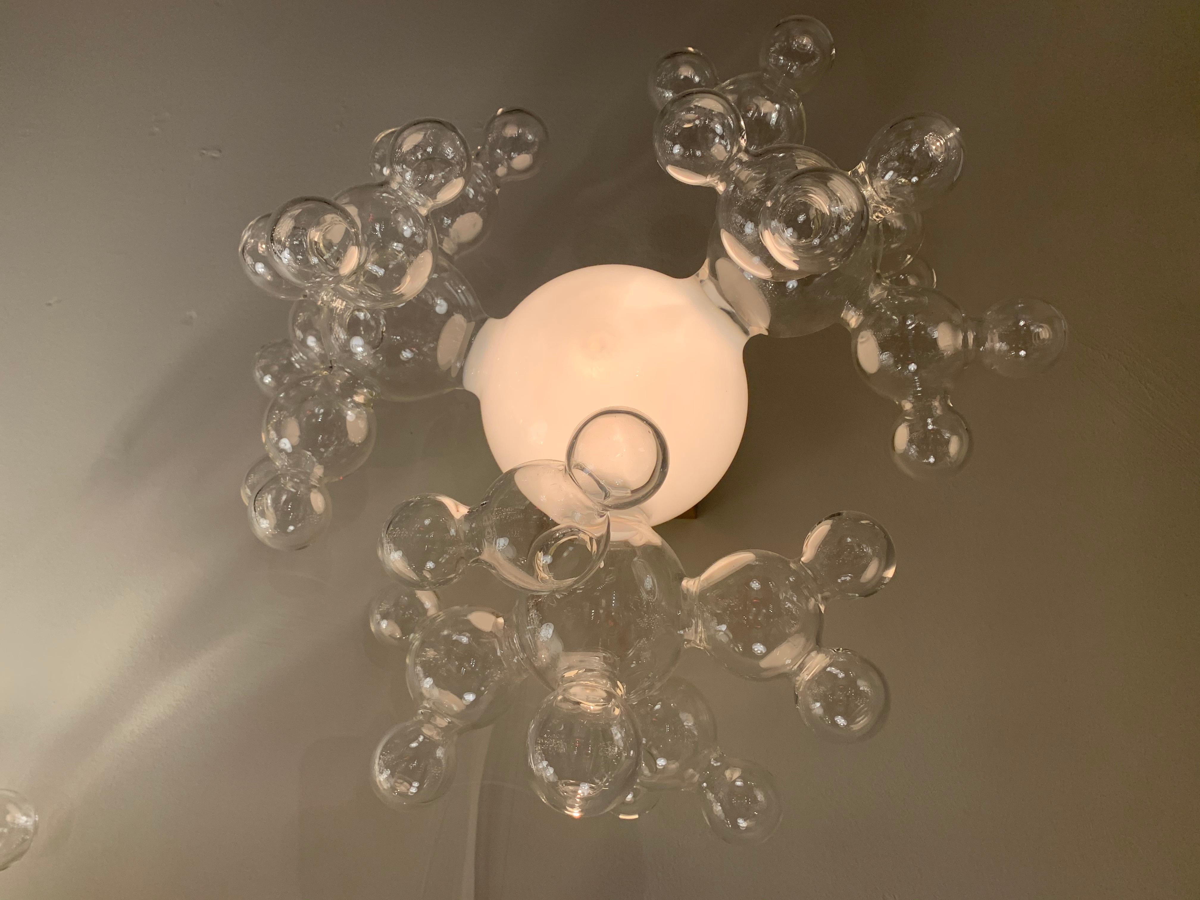 Matched Pair of Glass “Bubble” Sconces by Simone Crestani, Italy, 2018 In New Condition For Sale In New York, NY