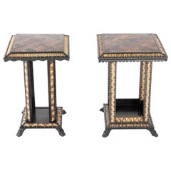 Antique Matched Pair of Late 19th Century Ceylonese Porcupine Occasional Tables