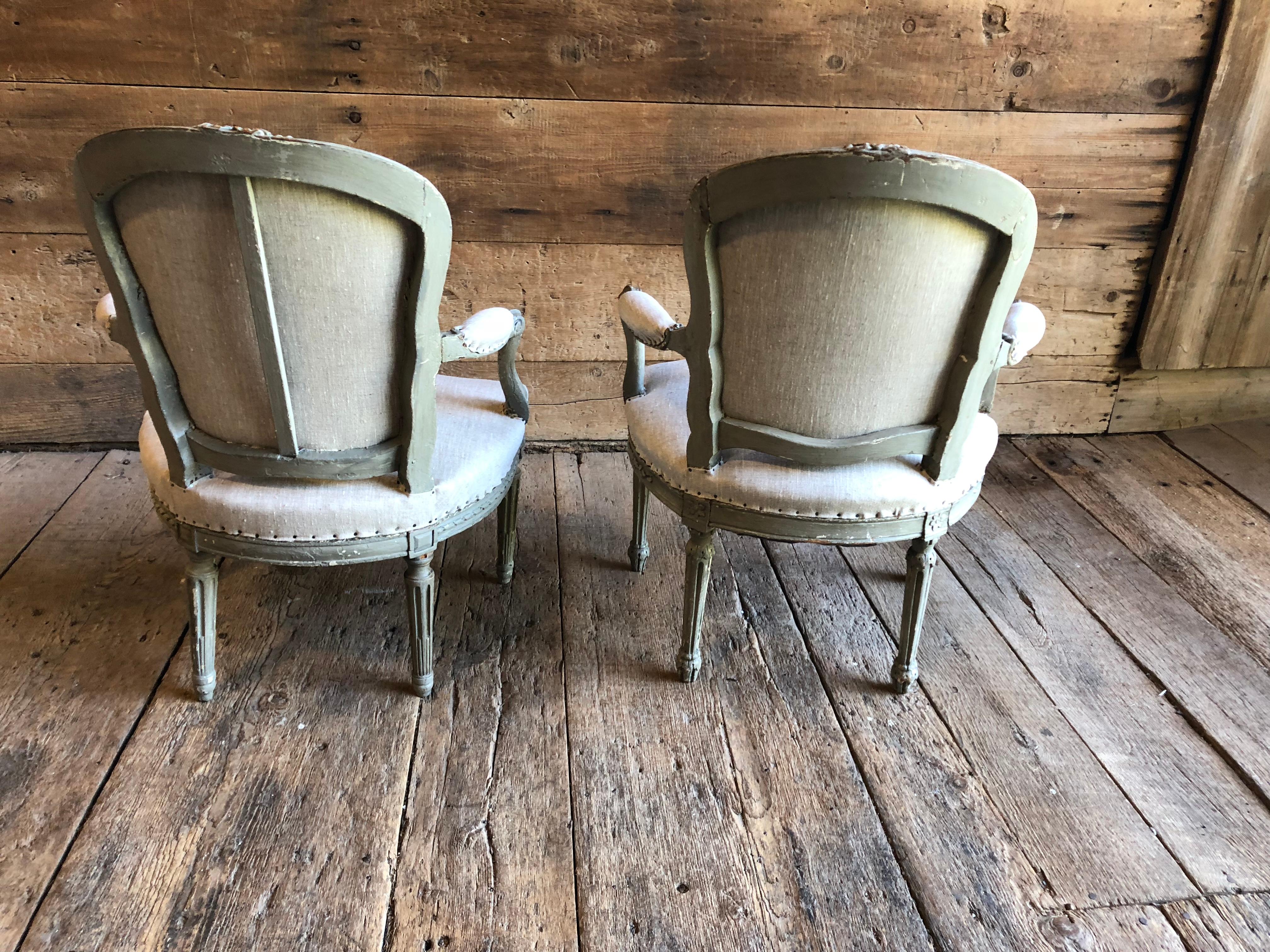 Matched Pair of Louis XVI Armchairs, 1780s 5