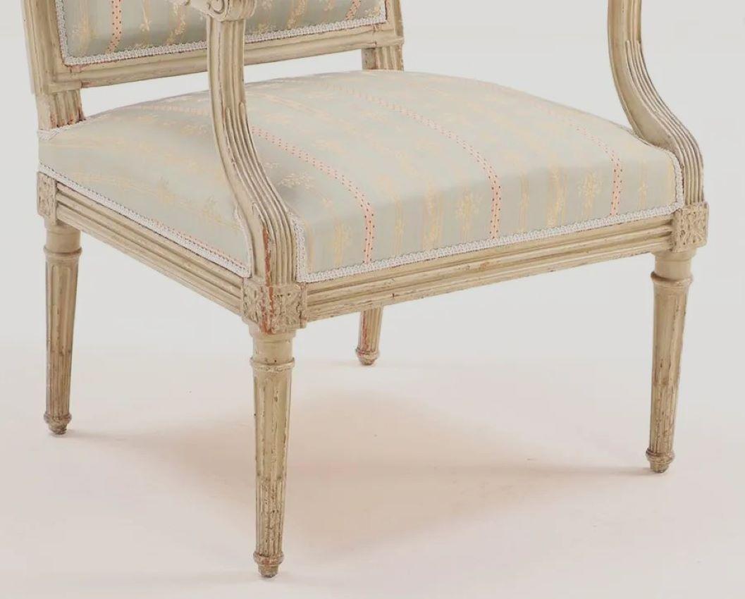 Matched Pair of Louis XVI Armchairs, 18th C., Signed AP Dupain In Good Condition For Sale In Doylestown, PA