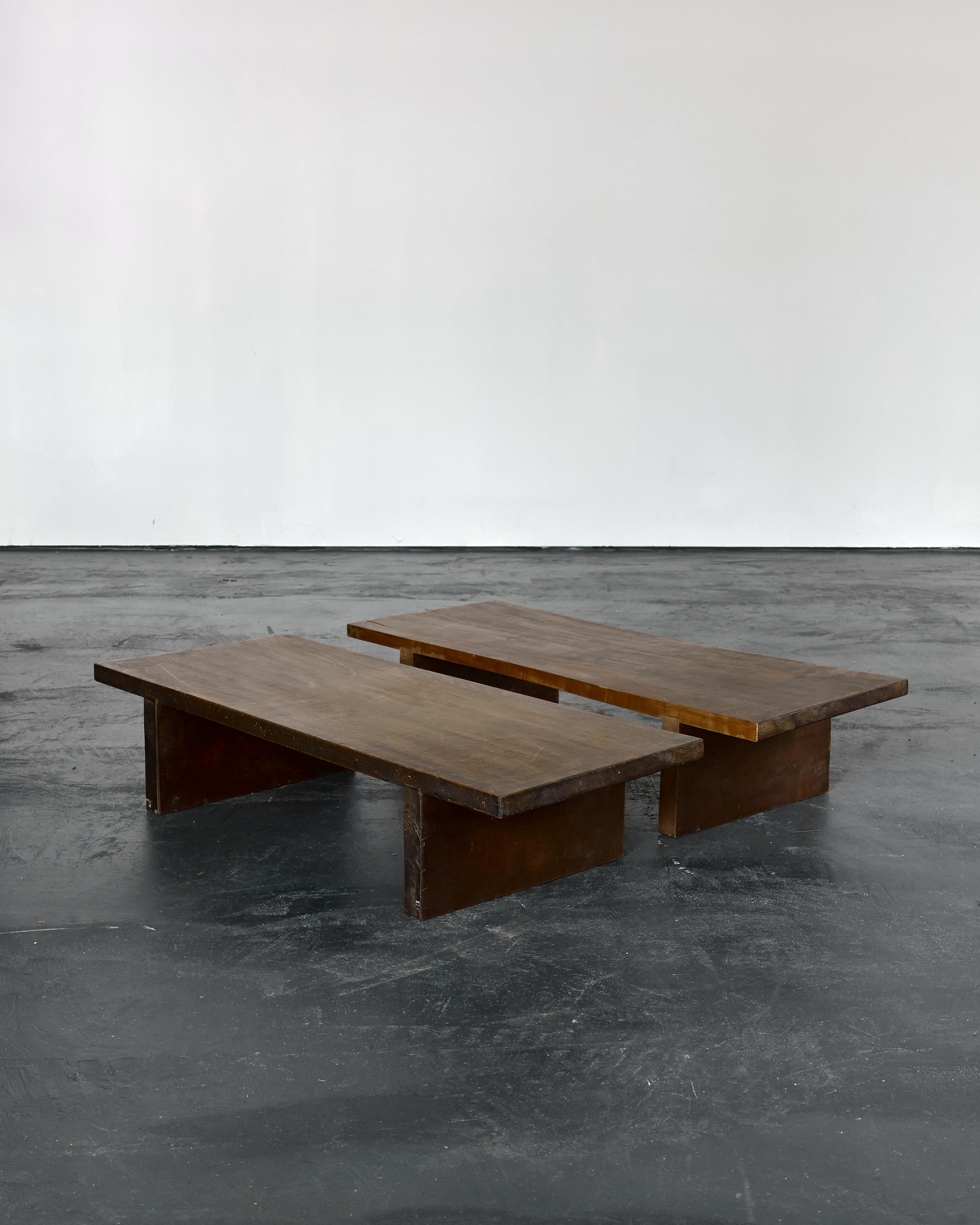 Matched Pair Of Meiji Period Wabi Sabi Japanese Low Tables In Good Condition For Sale In London, GB