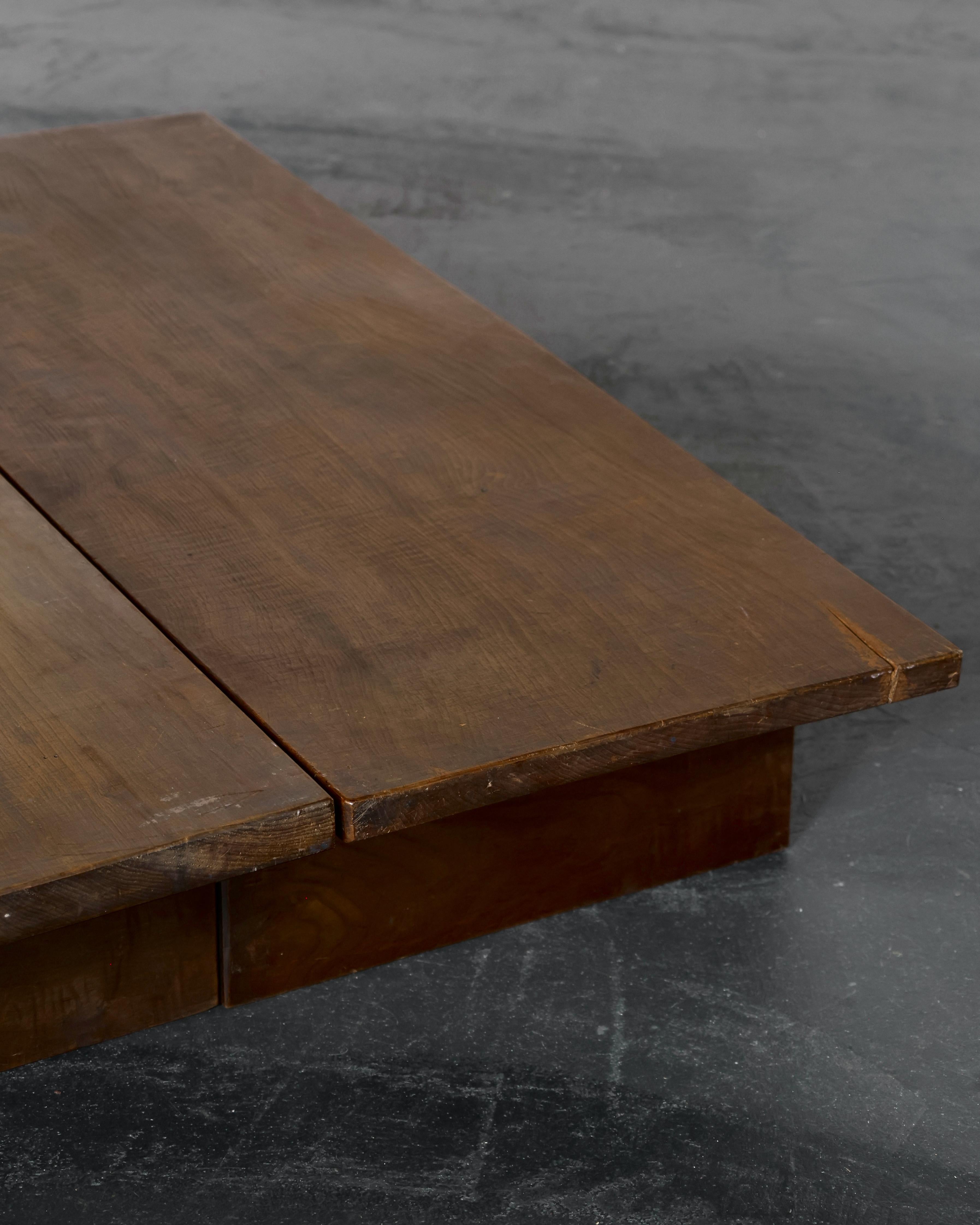 Cedar Matched Pair Of Meiji Period Wabi Sabi Japanese Low Tables For Sale