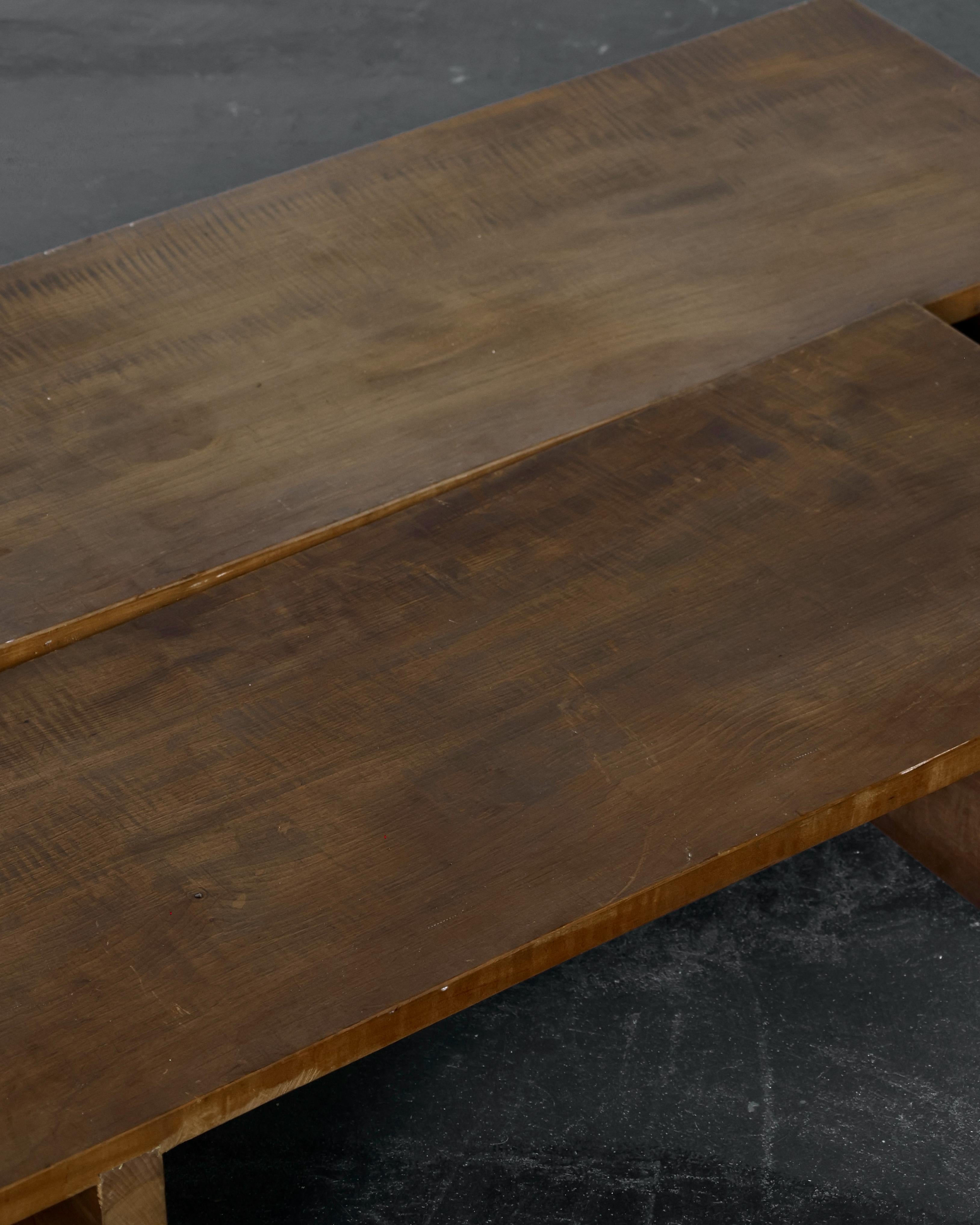 Matched Pair Of Meiji Period Wabi Sabi Japanese Low Tables For Sale 2