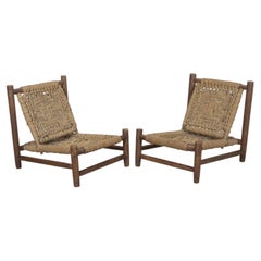Matched Pair of Mid-Century French Audoux-Minet Lounge Chairs