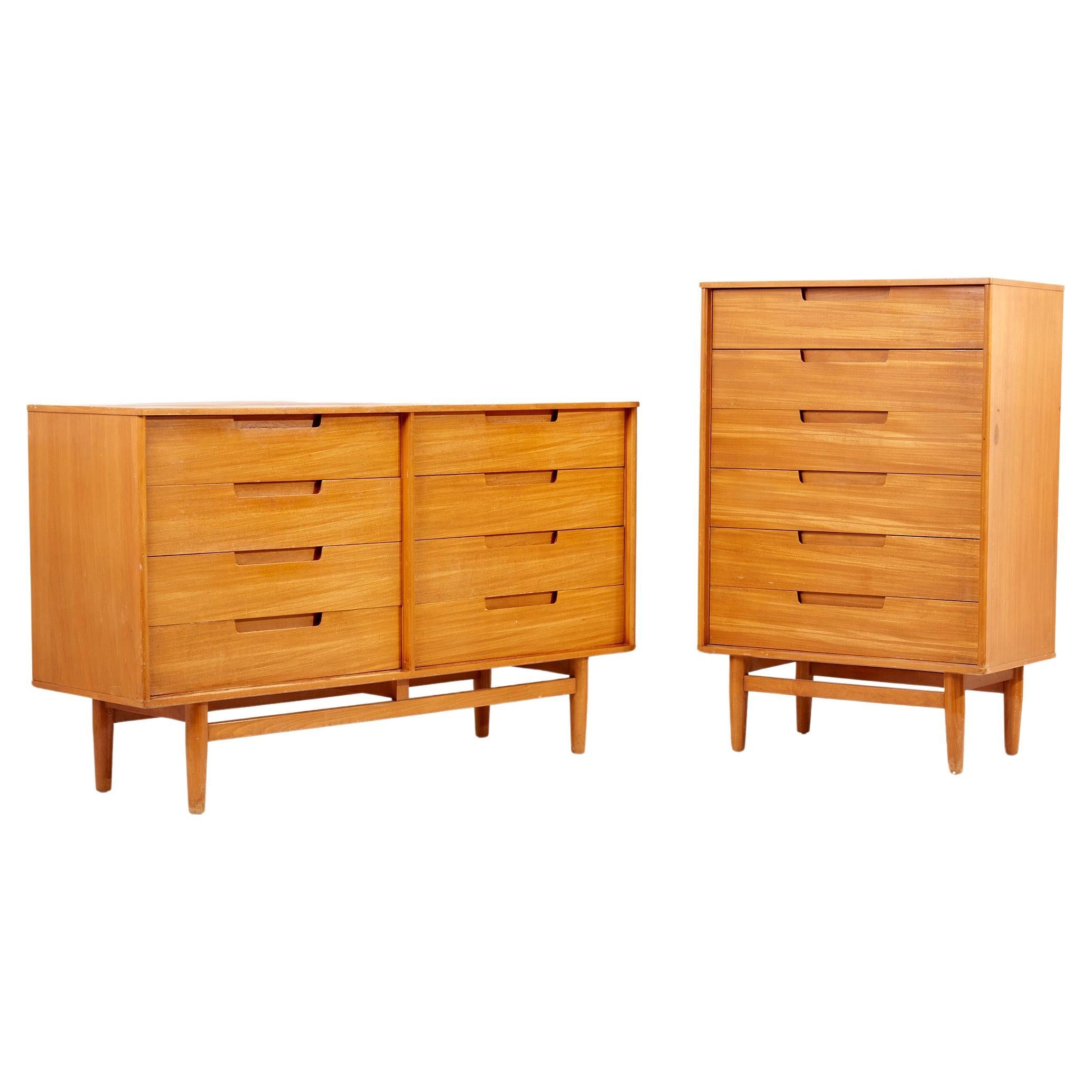 Matched pair of Milo Baughman Dressers for Drexel USA - 1950s