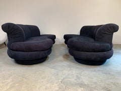 Matched Pair of Curved Kidney Sofas Attributed to Kagan For Directional