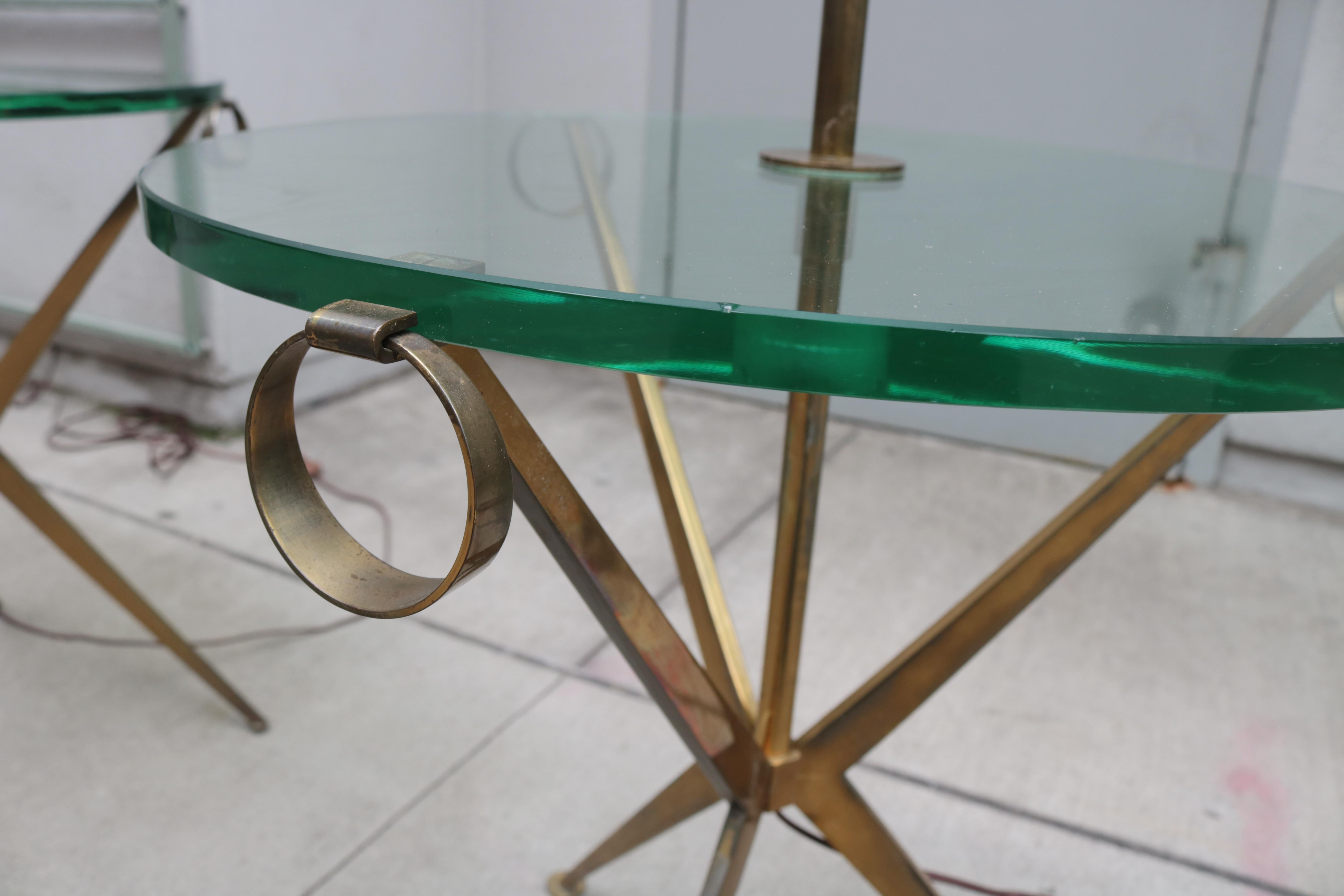 North American Matched Pair of Modernist Floor Lamp Tables Attributed to Paul McCobb