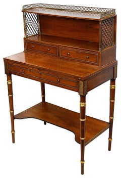 Matched pair of Regency period BonHeur du Jours after John MaClean, circa 1820