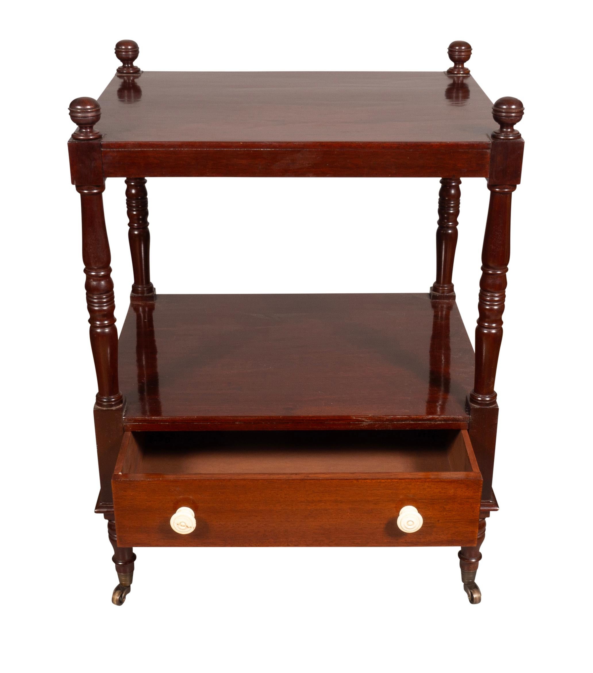 Matched Pair Of Regency Style Mahogany End Tables For Sale 6