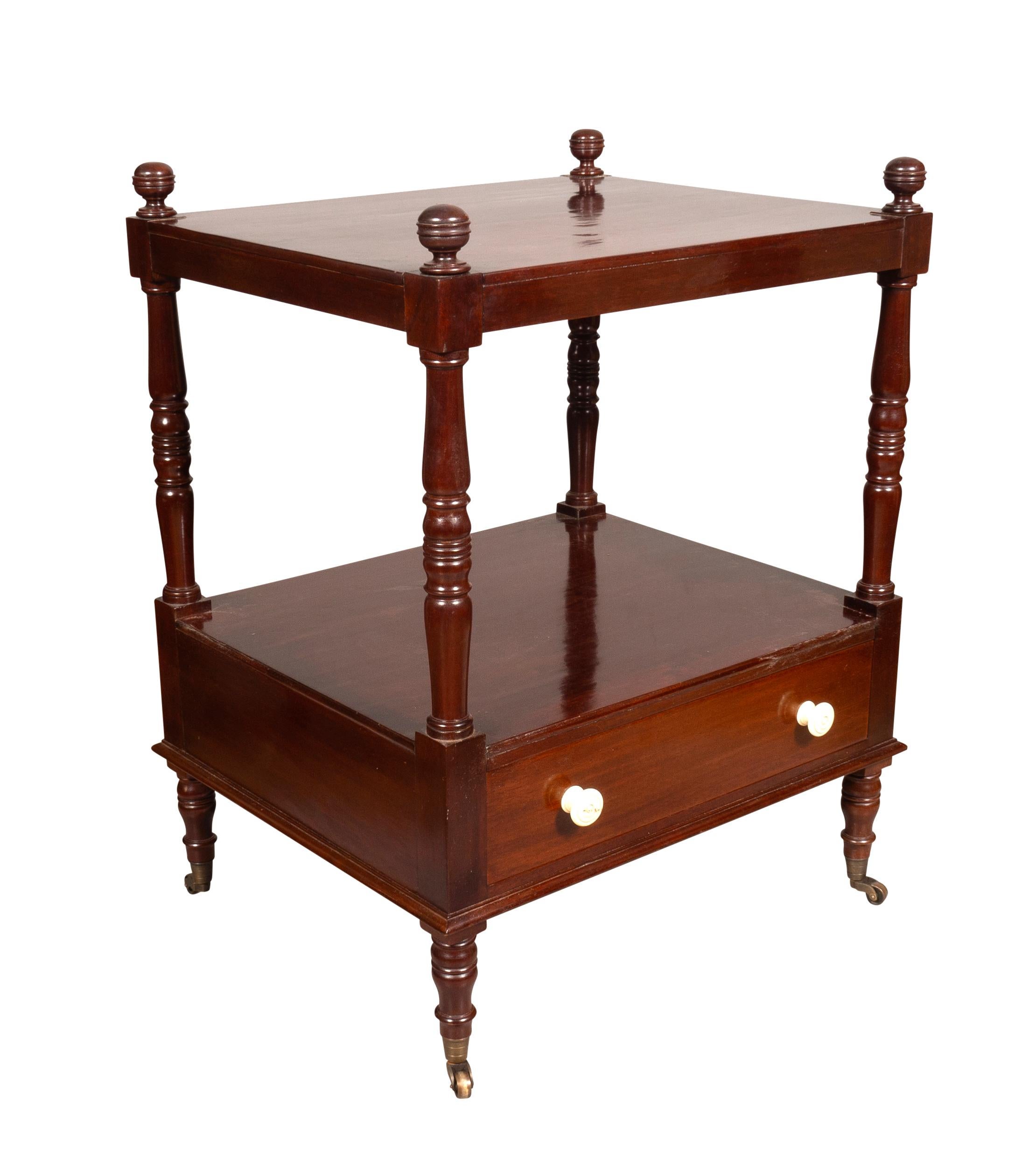 Matched Pair Of Regency Style Mahogany End Tables For Sale 7