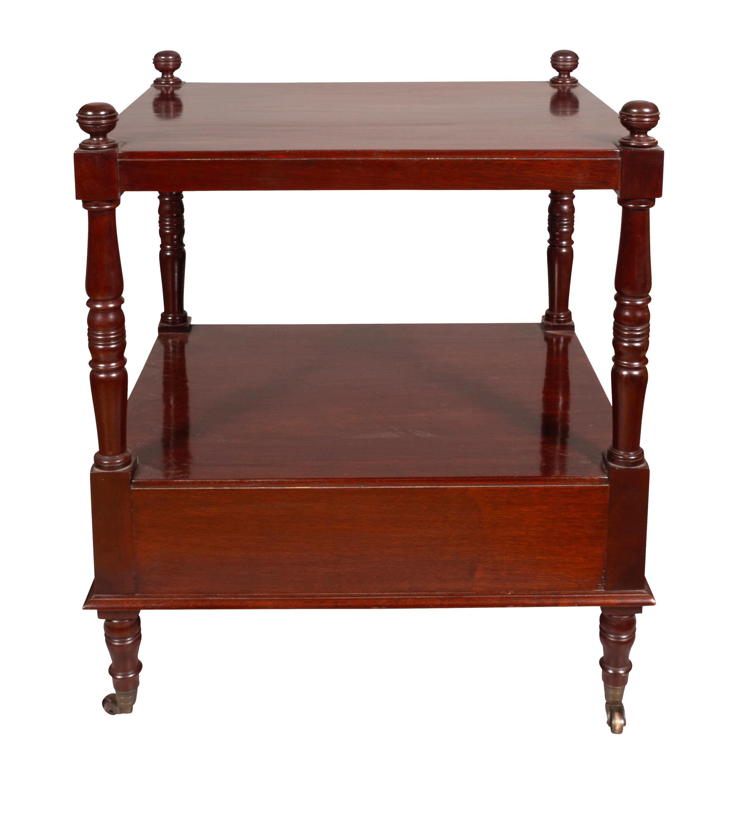 Matched Pair Of Regency Style Mahogany End Tables For Sale 8