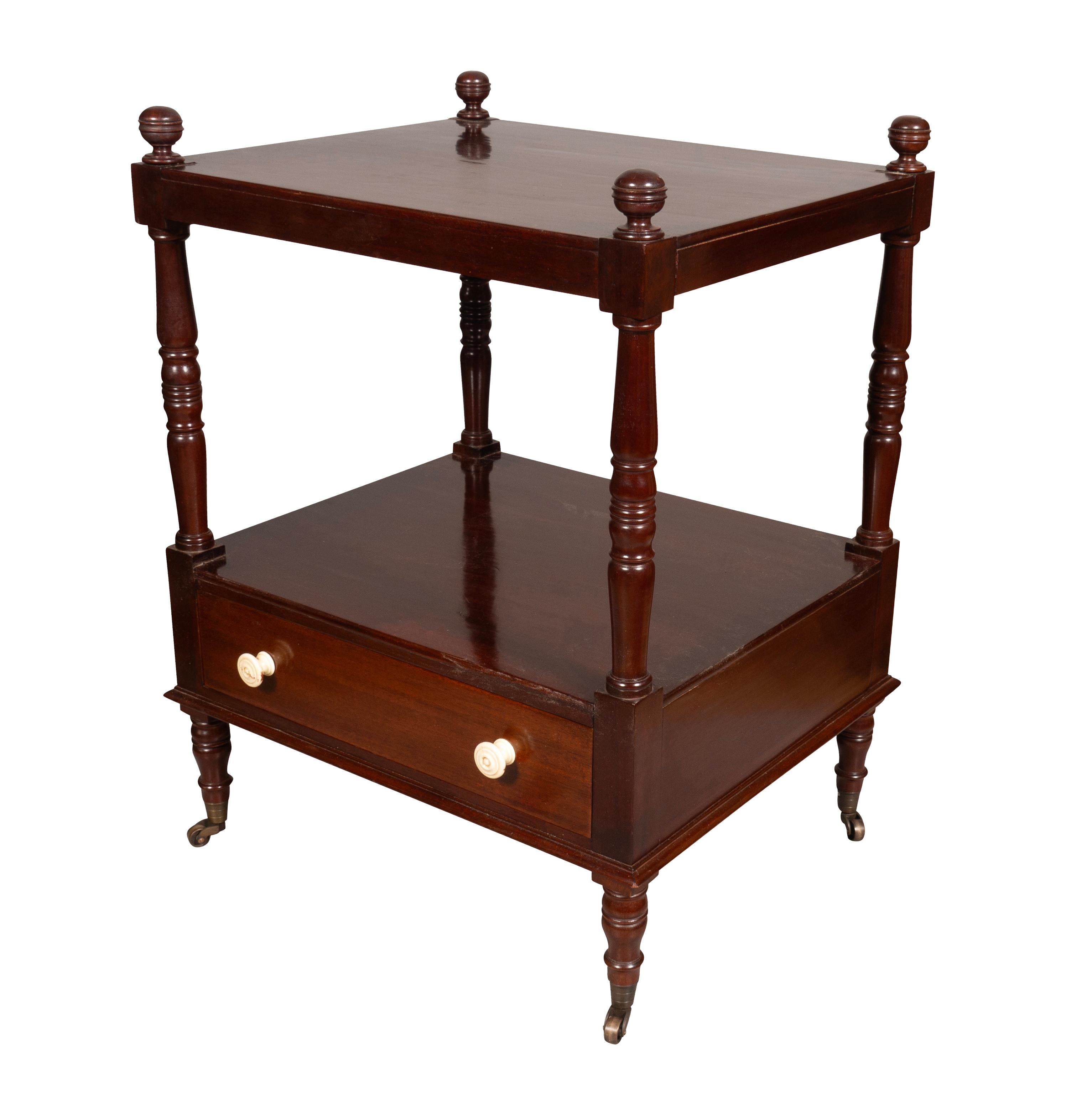 Matched Pair Of Regency Style Mahogany End Tables For Sale 9