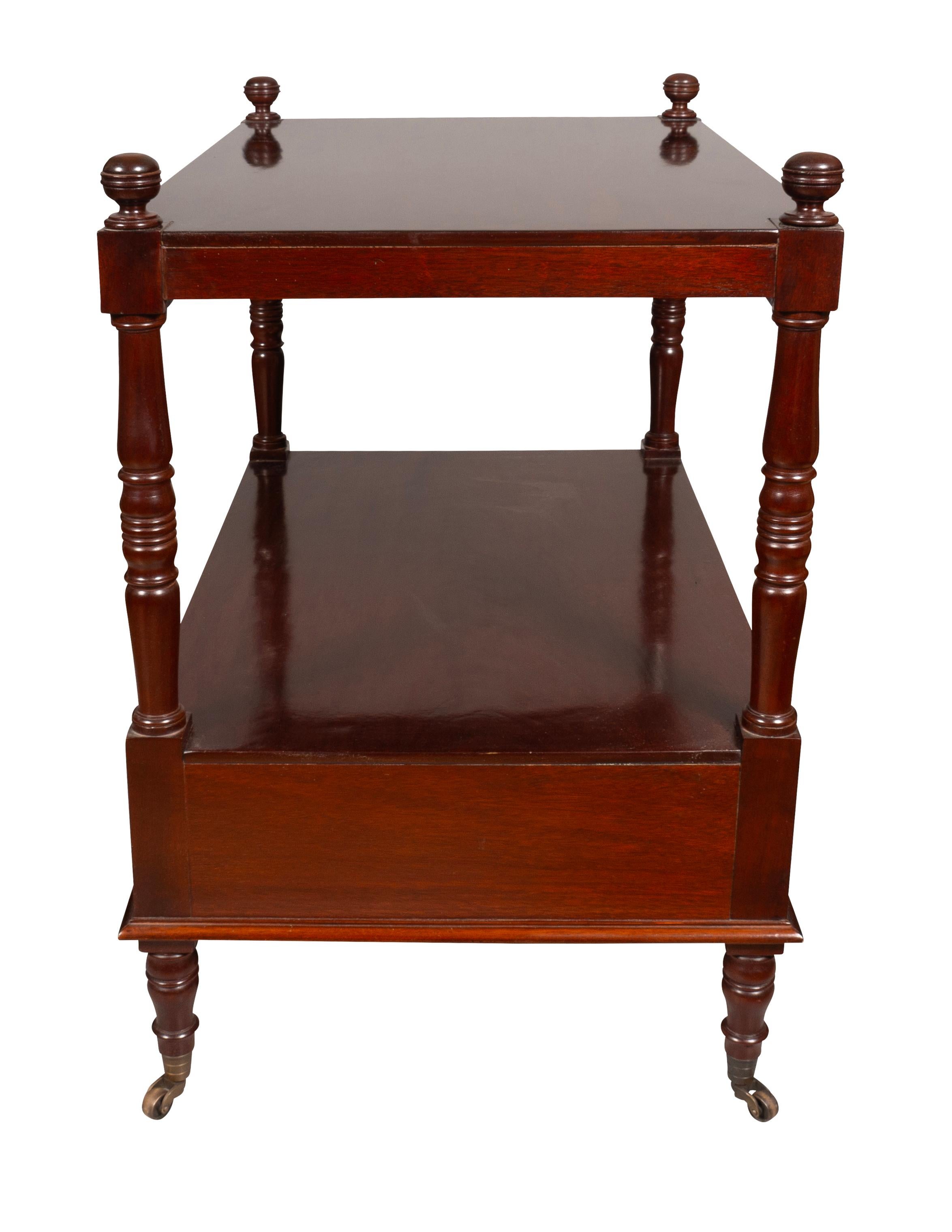 Matched Pair Of Regency Style Mahogany End Tables For Sale 1