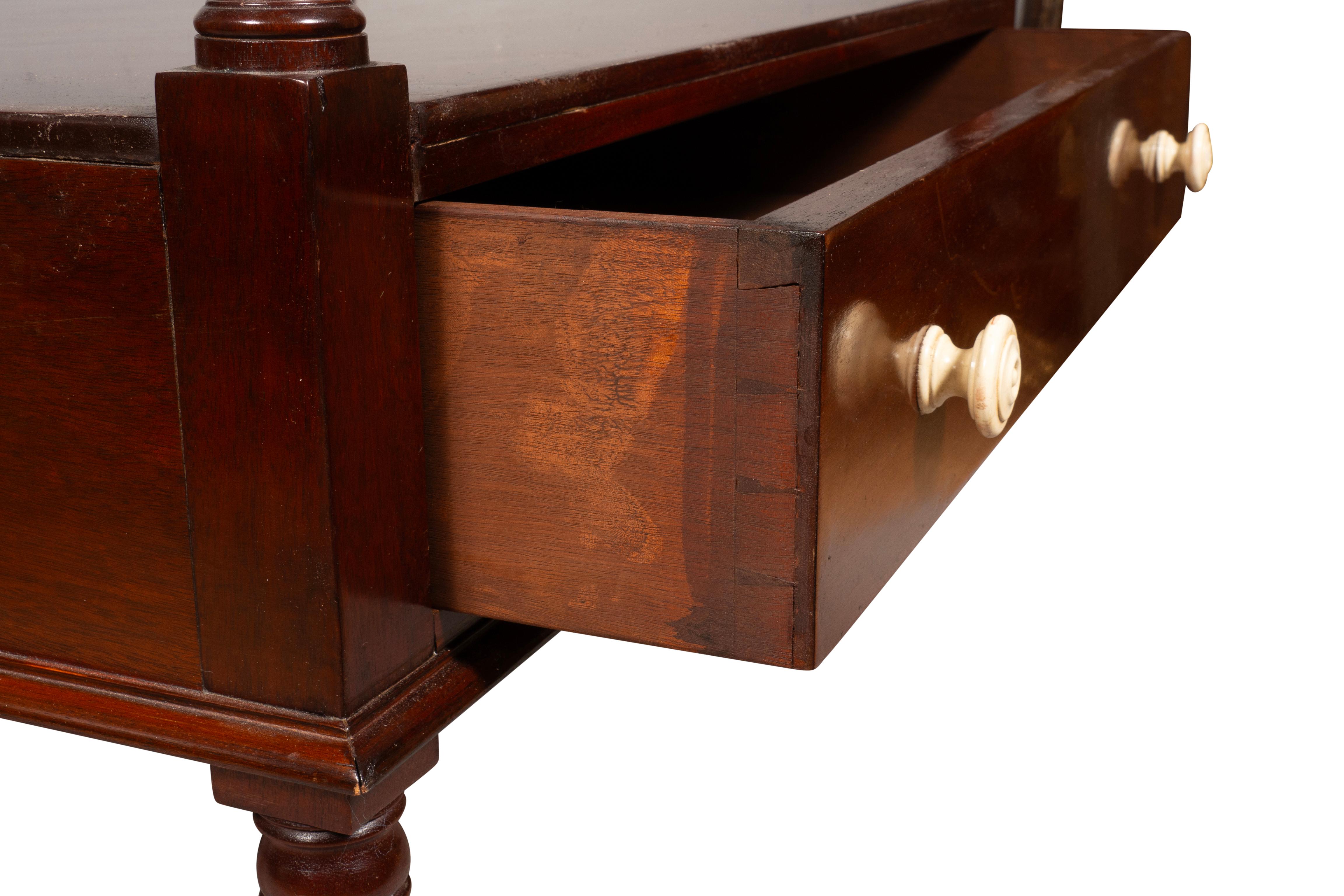 Matched Pair Of Regency Style Mahogany End Tables For Sale 3