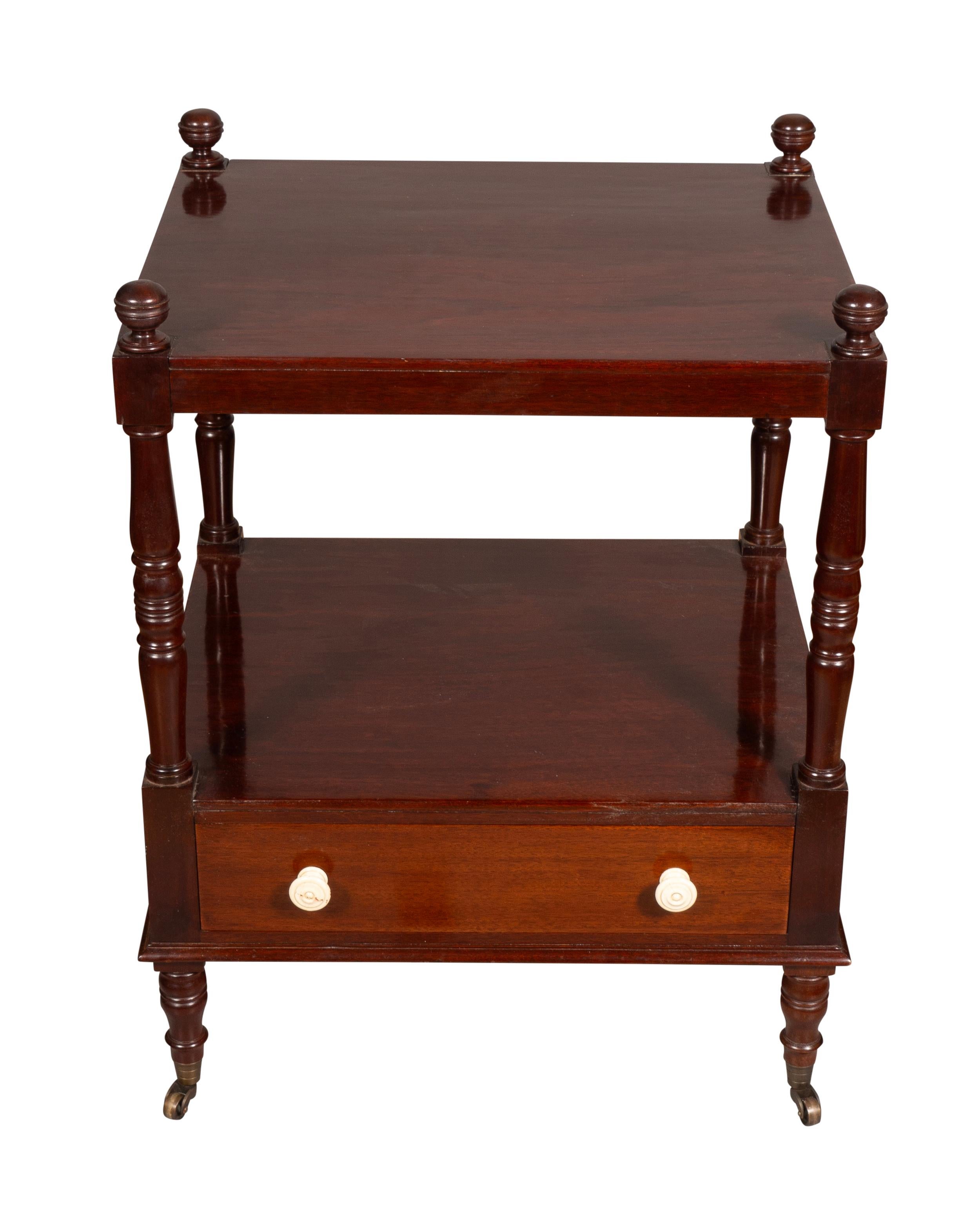 Matched Pair Of Regency Style Mahogany End Tables For Sale 4