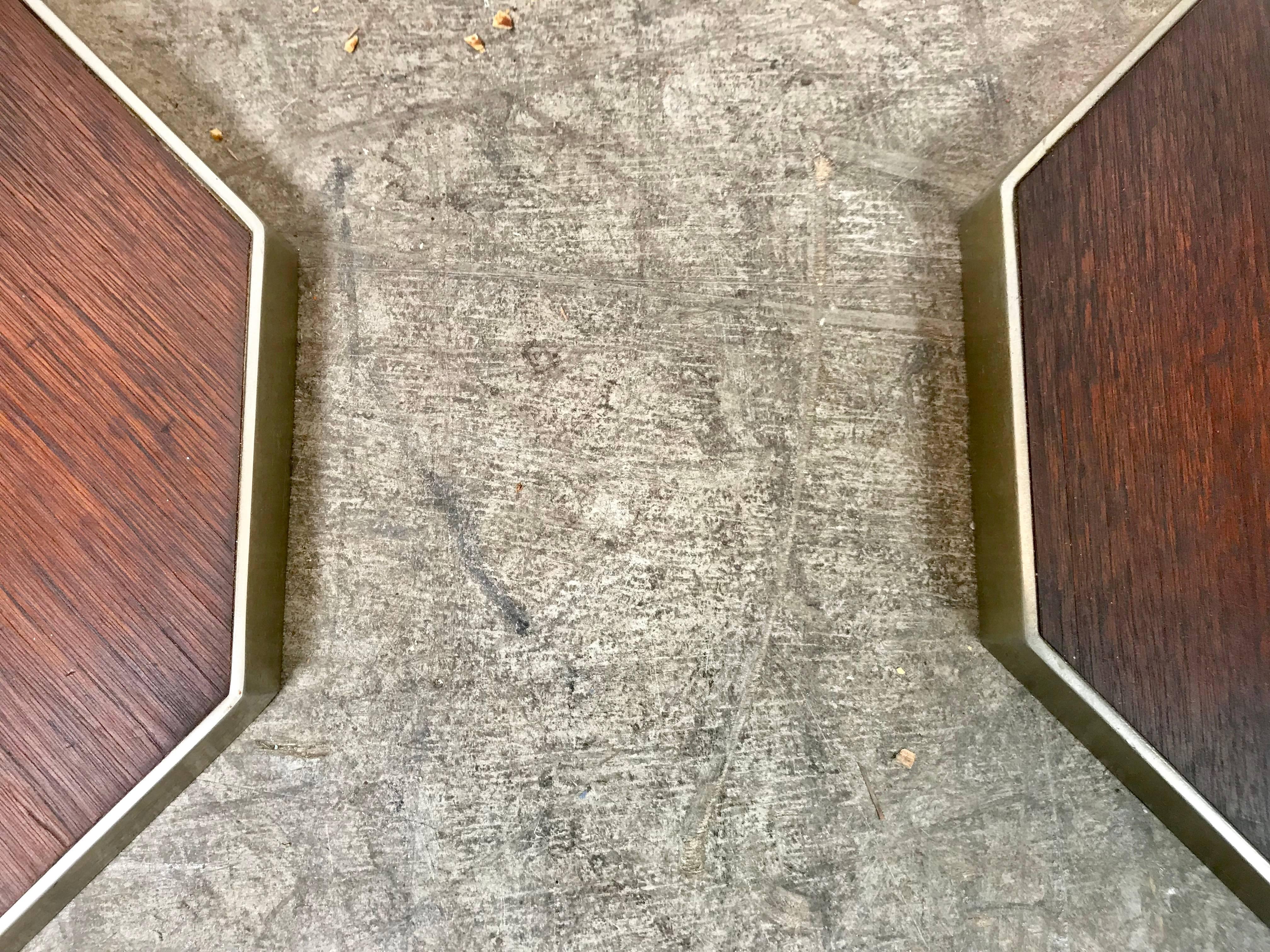 Aluminum Matched Pair of Rosewood and Aluminium Modernist Floor Lamps