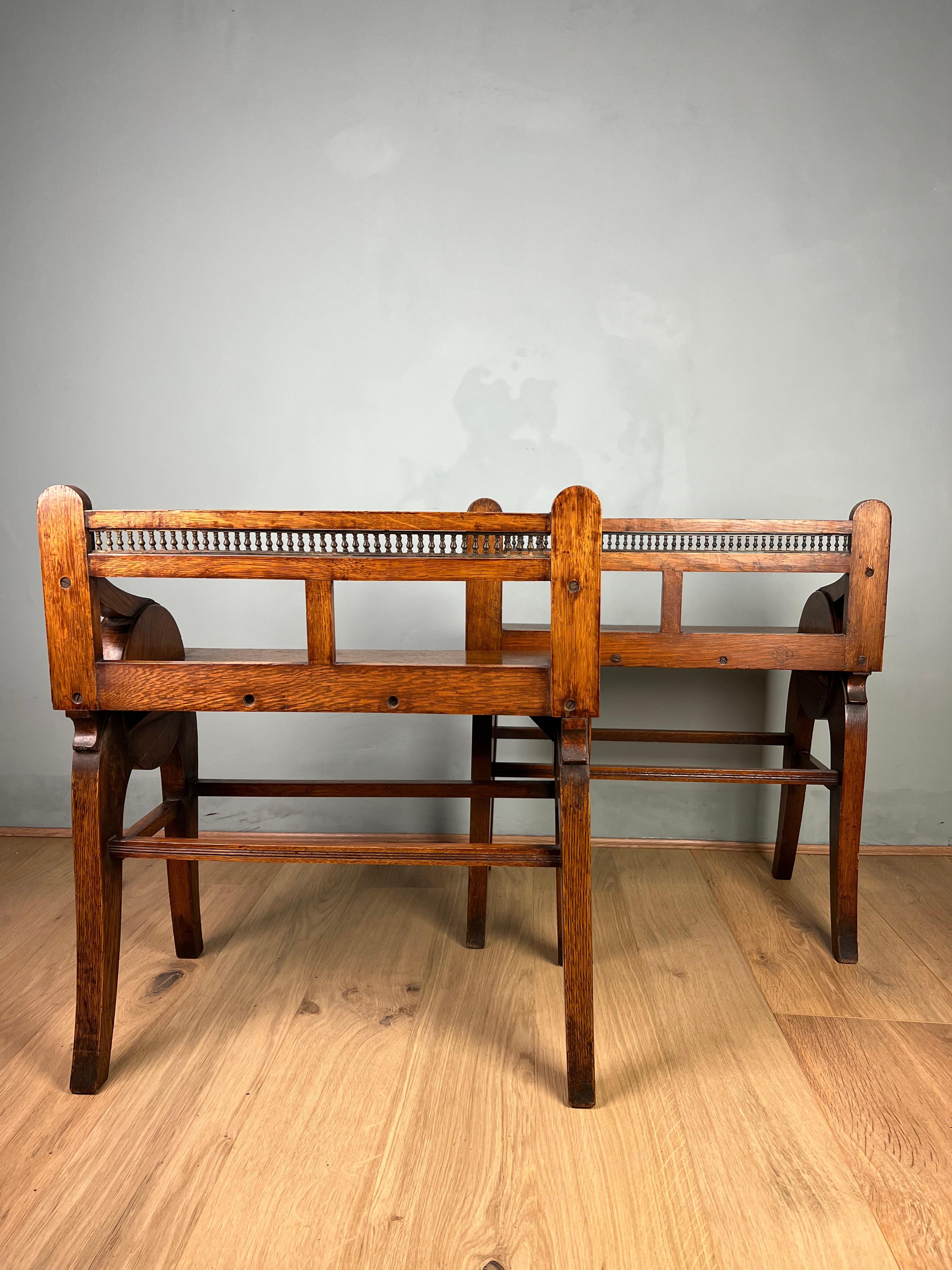 European Matched Pair of English Schoolbred Benches  For Sale