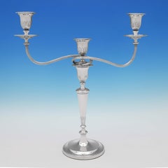 Coppia abbinata di candelabri a stelo in argento sterling, 1796, Rami, 2015