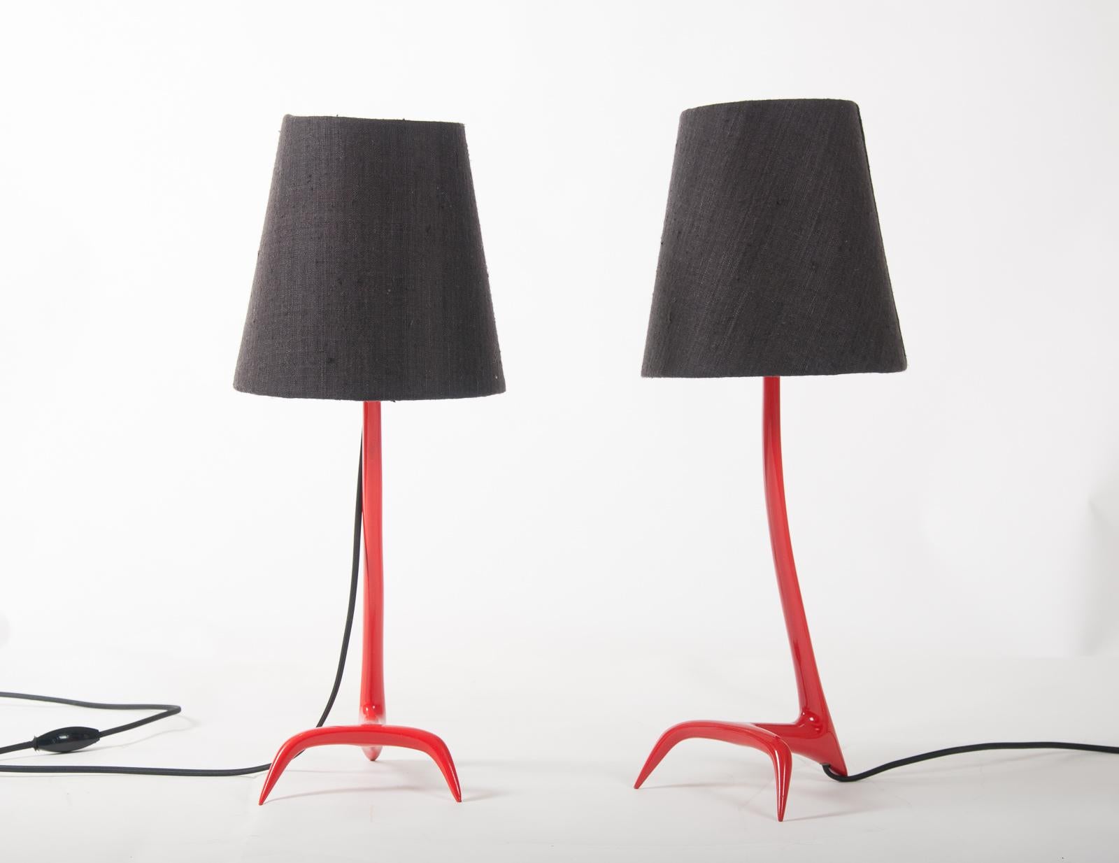 French Matched Pair of Stockholm Table Lamps by Maison Charles