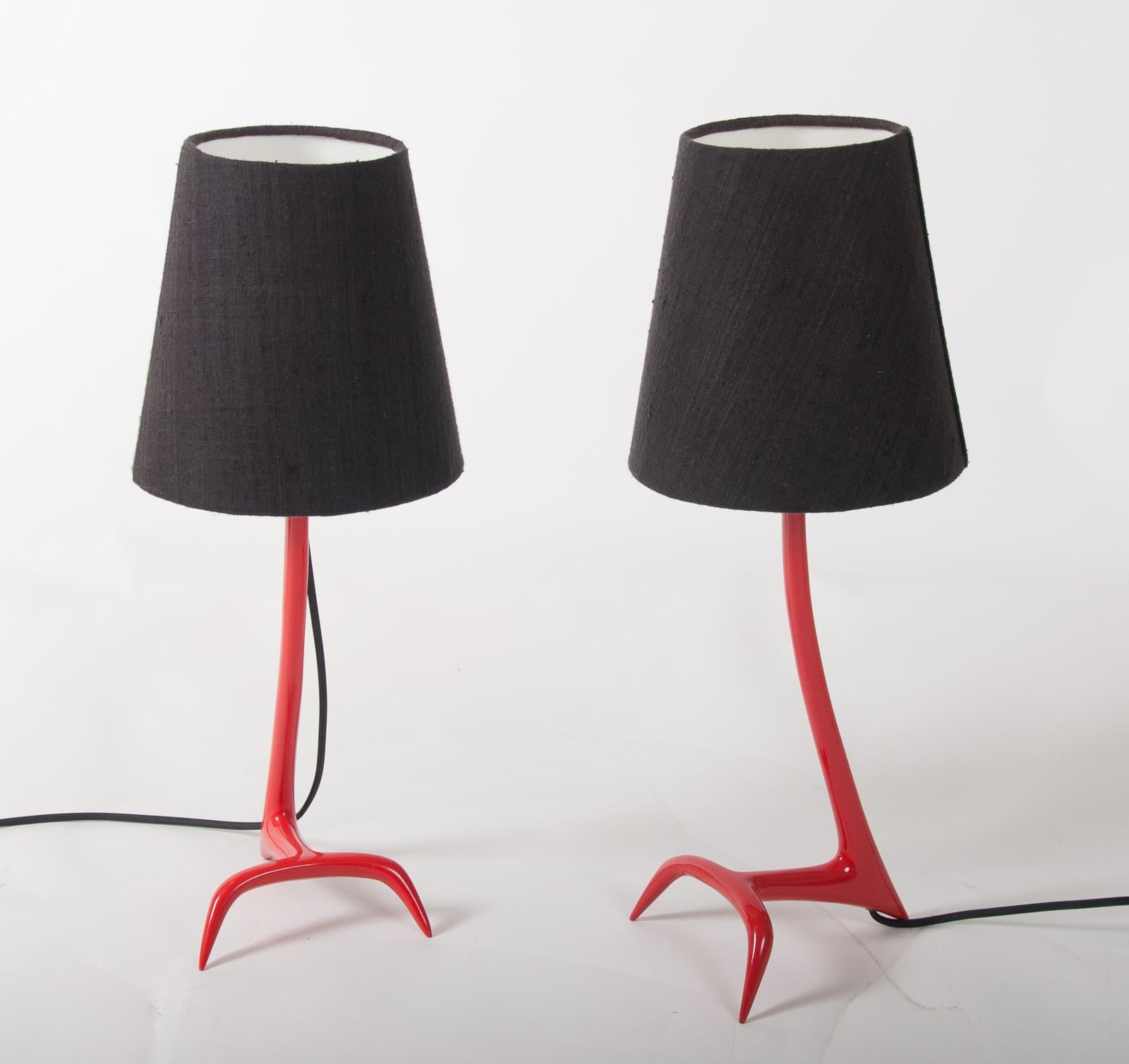 Matched Pair of Stockholm Table Lamps by Maison Charles In Good Condition In Henley-on Thames, Oxfordshire