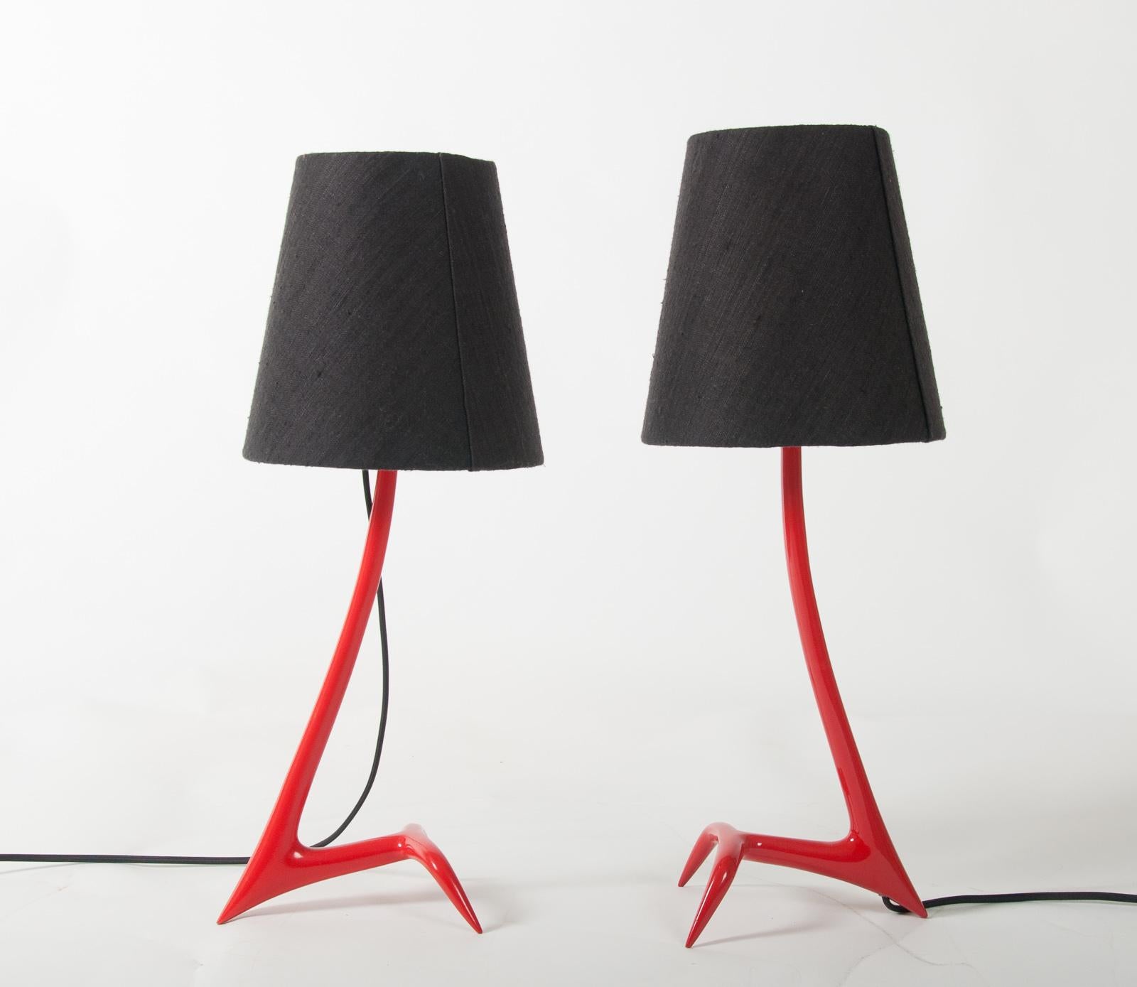 Matched Pair of Stockholm Table Lamps by Maison Charles 1