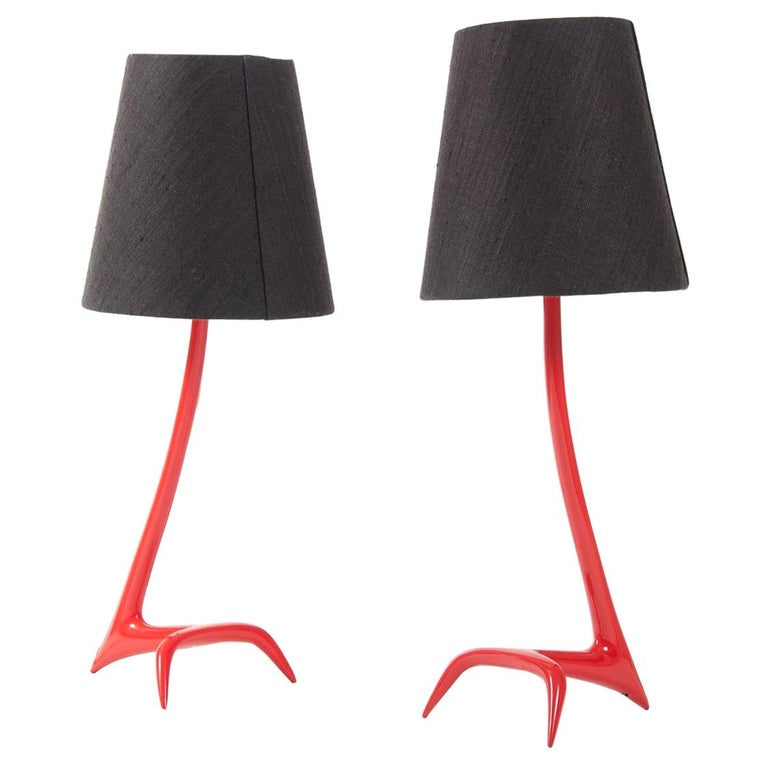 Matched Pair of Stockholm Table Lamps by Maison Charles For Sale
