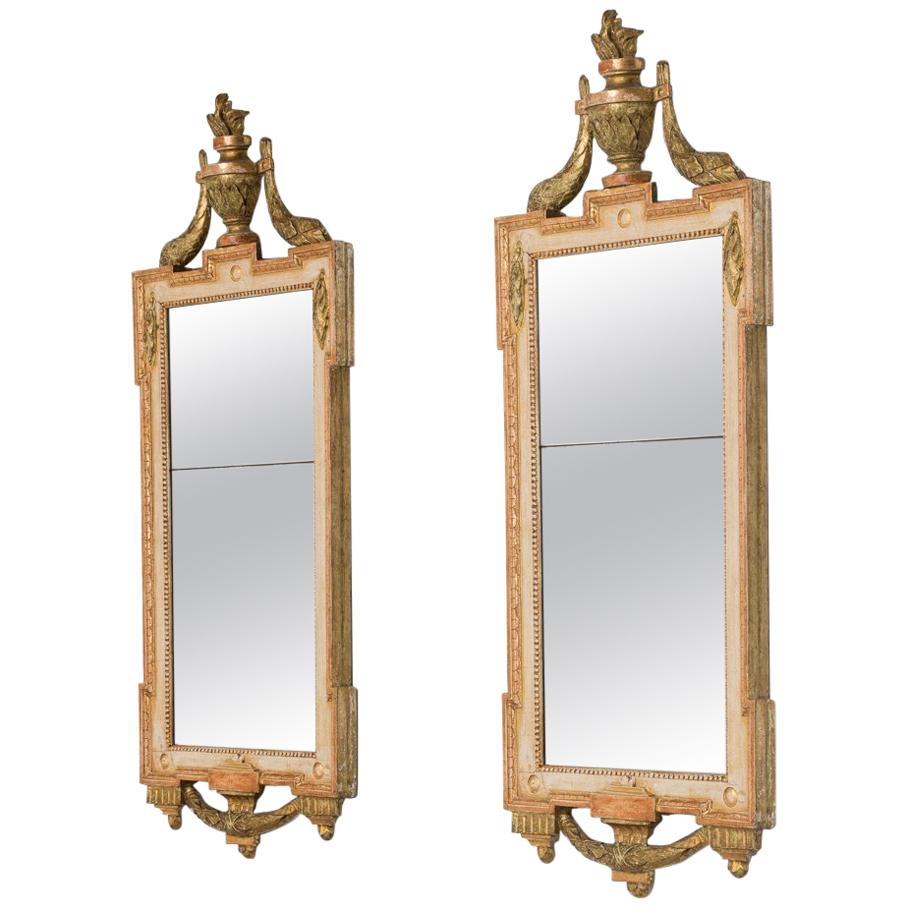 Matched Pair of Swedish Gustavian Mirrors, circa 1780 For Sale