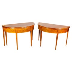 Matched Pair of Swedish Neoclassic Cherrywood Games Tables