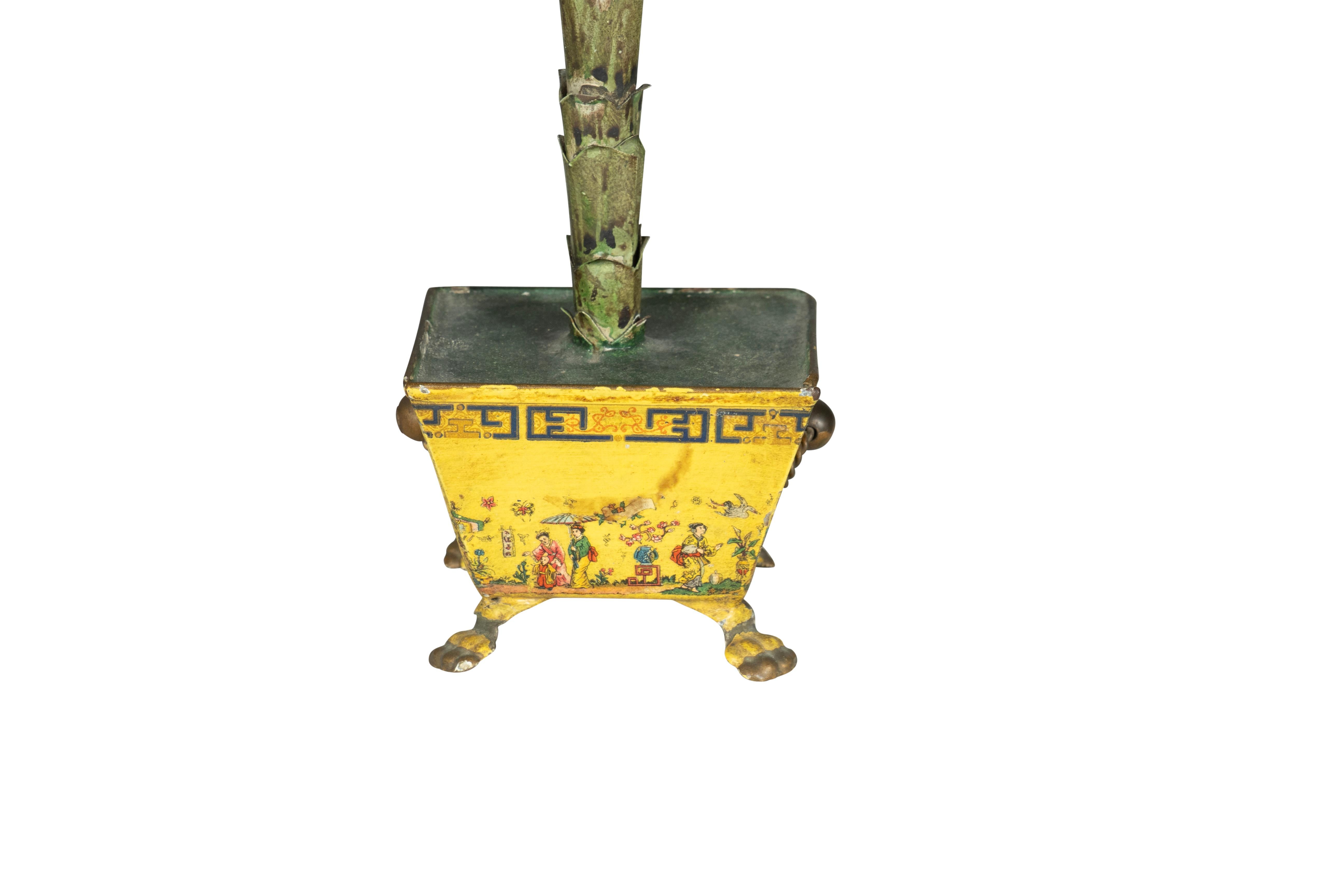 Italian Matched Pair Of Tole Palm Trees For Sale