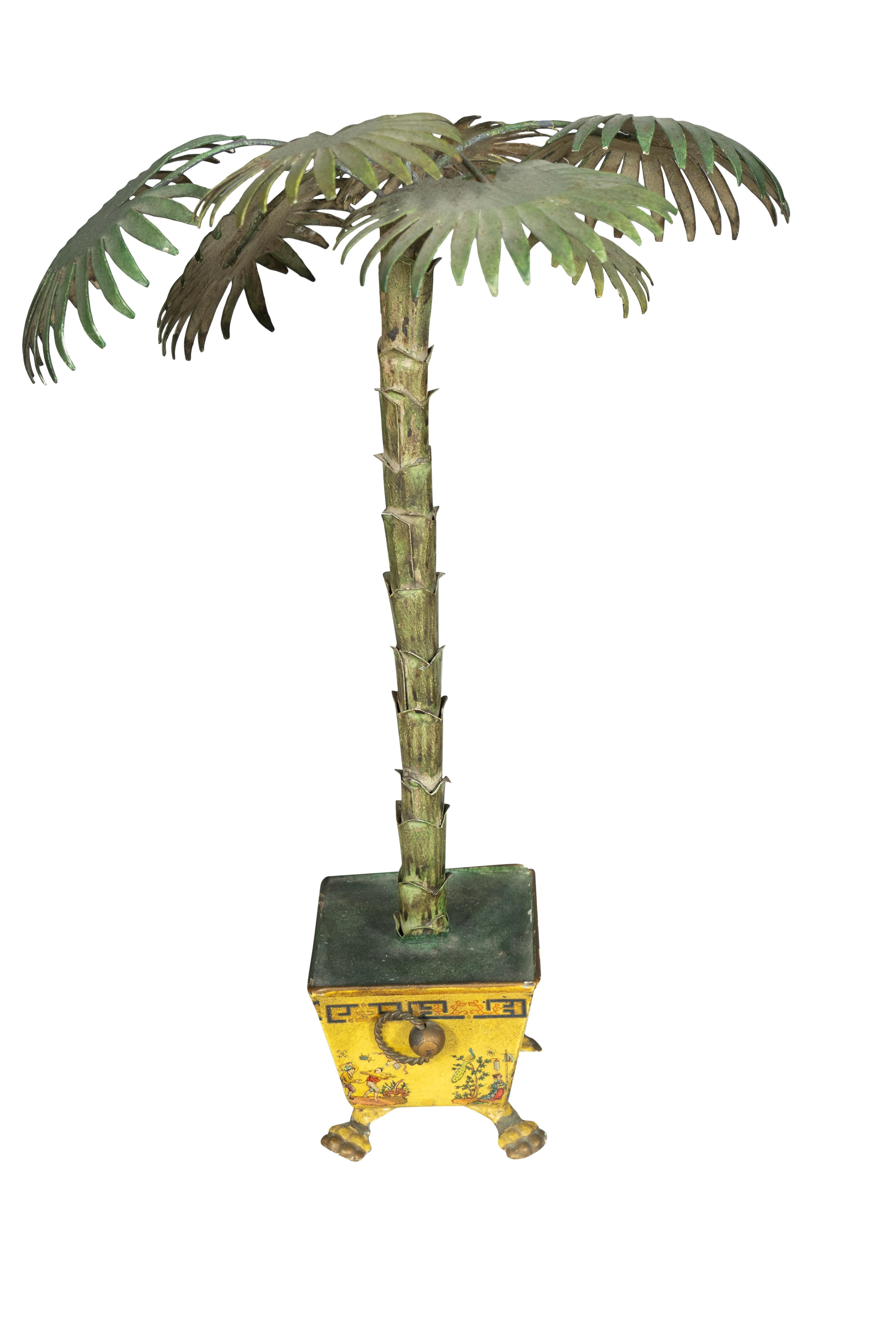Mid-20th Century Matched Pair Of Tole Palm Trees For Sale