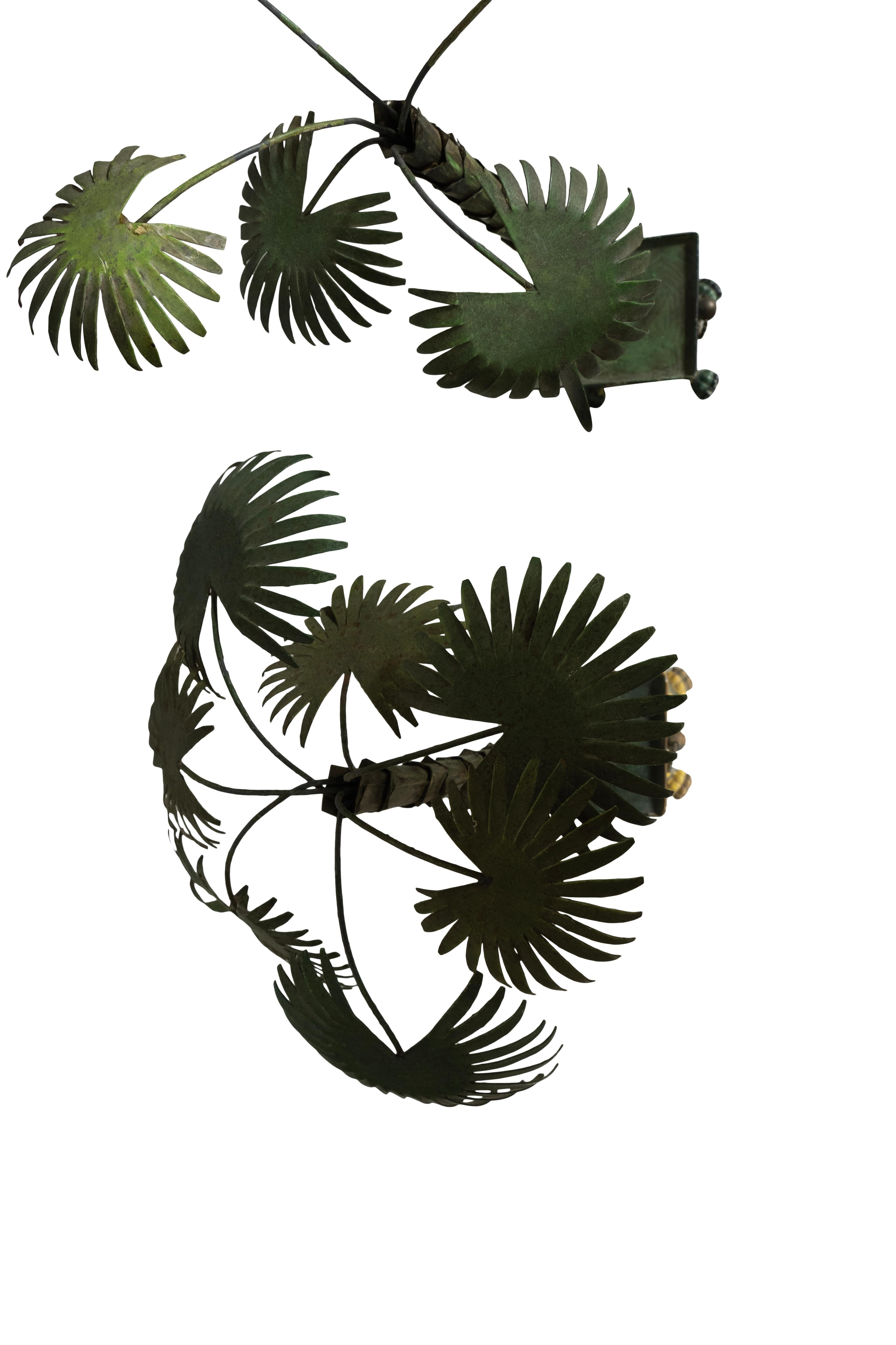 Matched Pair Of Tole Palm Trees For Sale 1