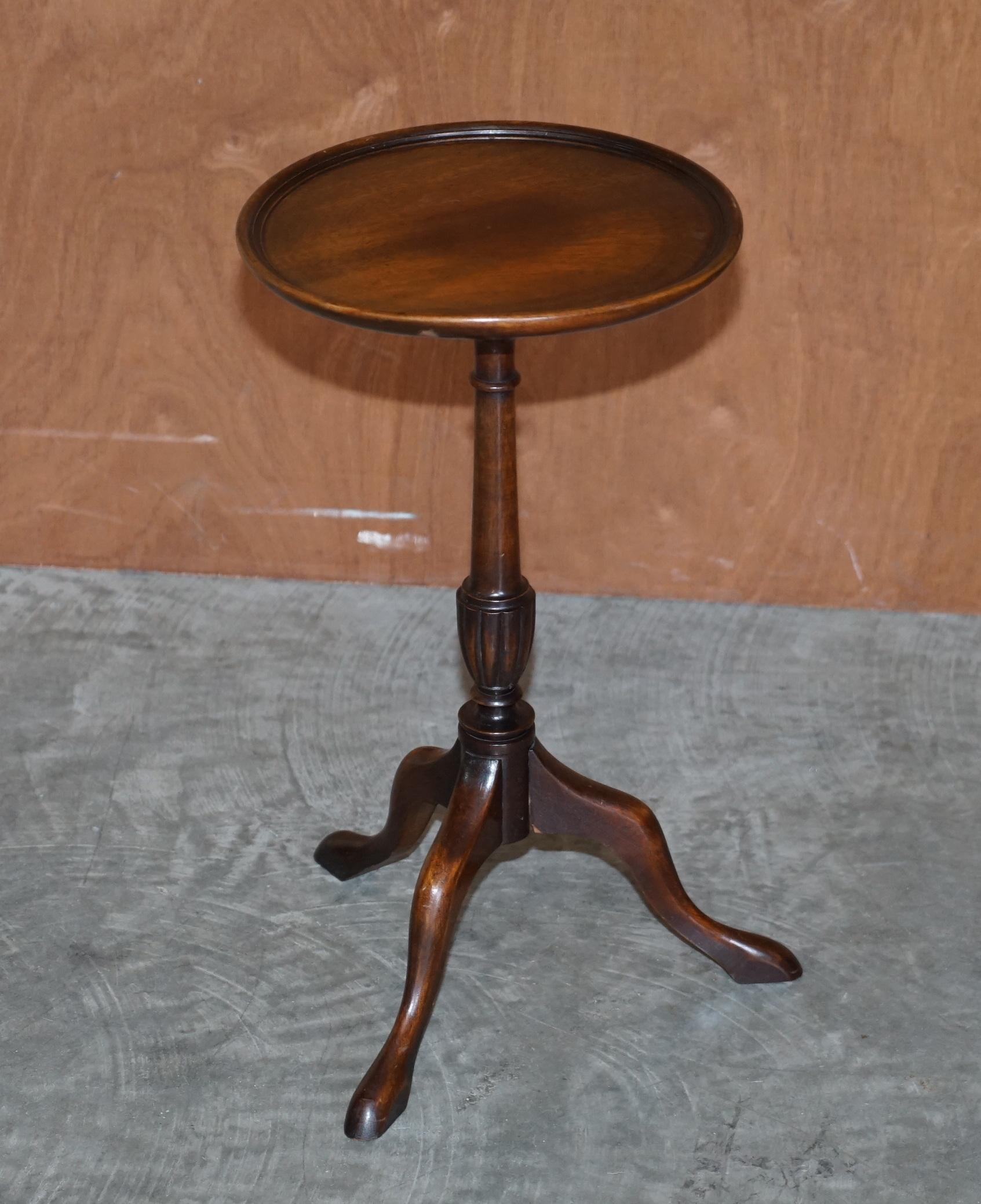 We are delighted to offer for sale this lovely matched pair of mahogany tripod lamp wine tables

A good looking well made and decorative pair, these are a matched pair as in they are the same but slightly different sizes 

The tables have been