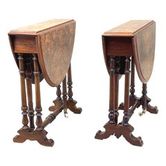 Matched Pair of Walnut Baby Sutherland Tables