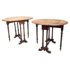Antique Matched Pair of Walnut Baby Sutherland Tables