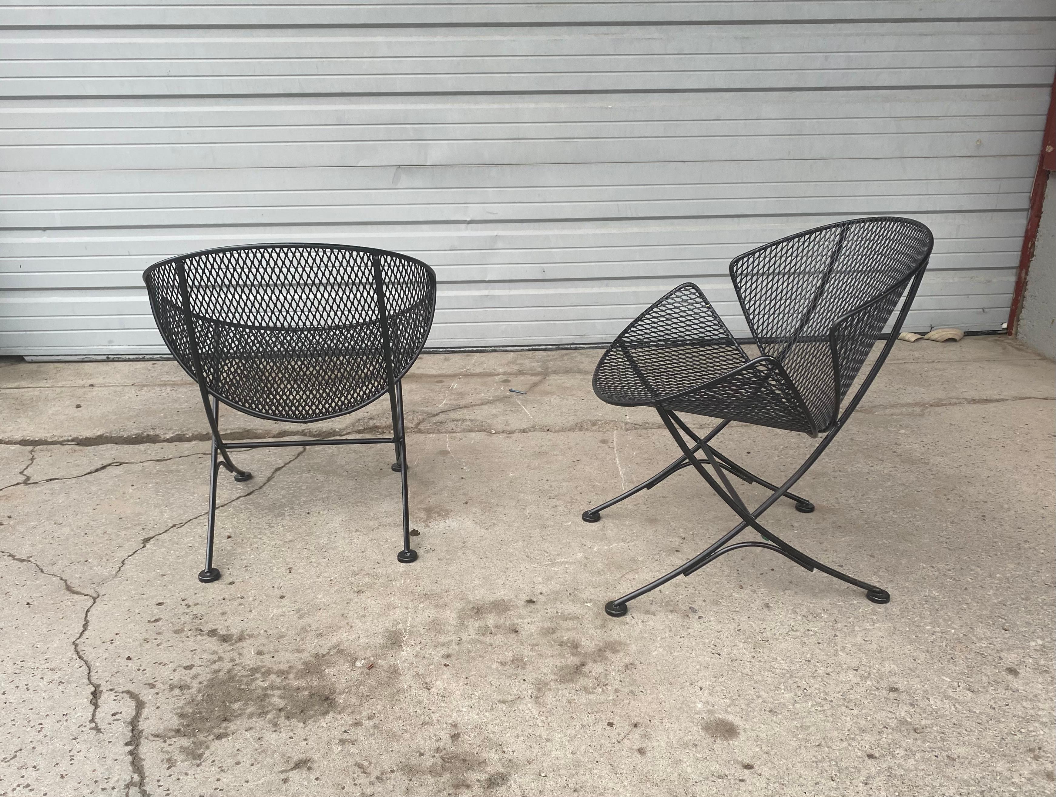 Matched Pair Orange Slice Clam Shell Chairs by Tempestini for Salterini In Good Condition In Buffalo, NY