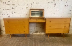 Matched Pair Paul McCobb 3-Drawer Chests with Rare Hanging Jewelry Box