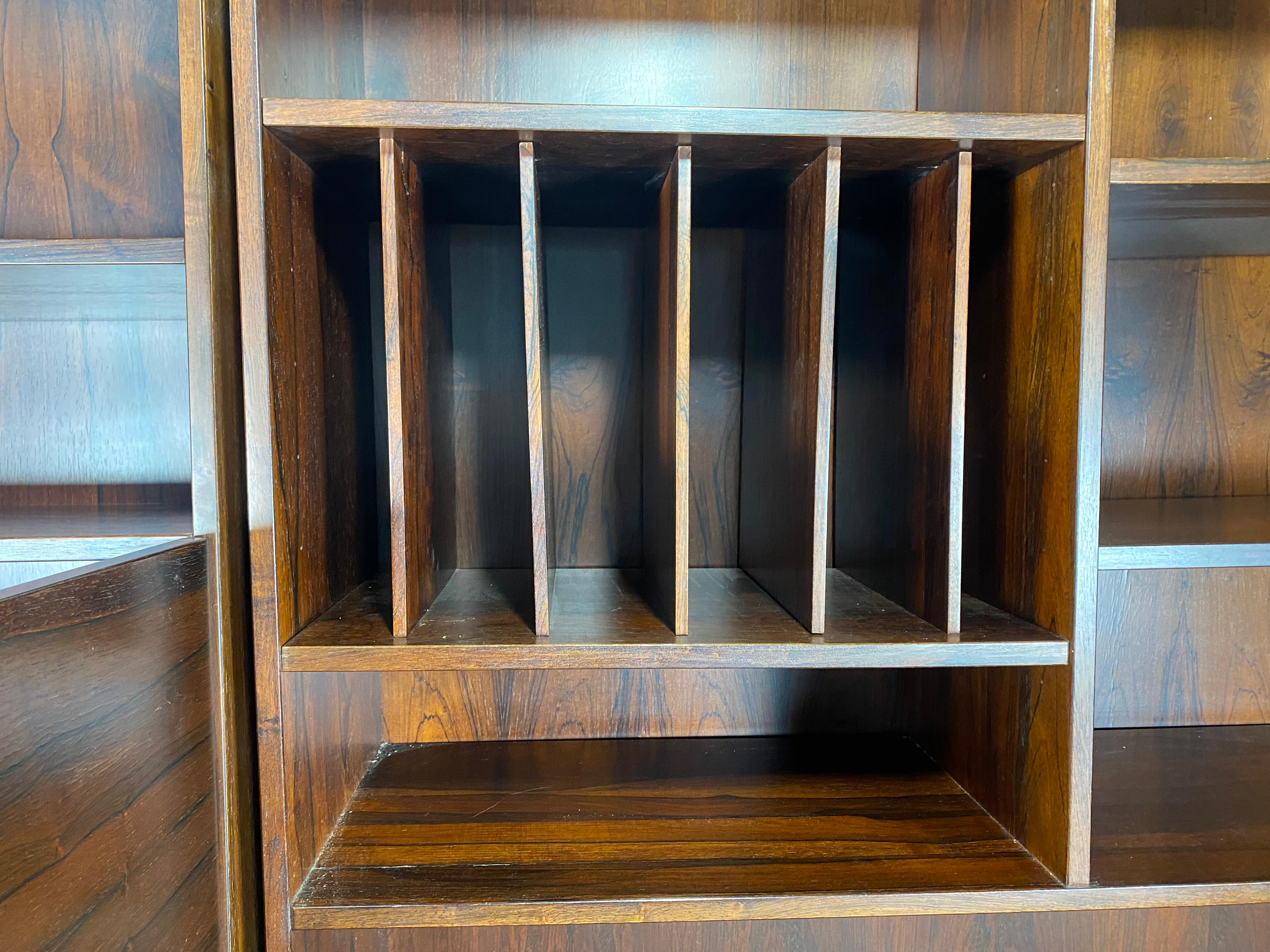 Scandinavian Modern Matched Pair Rosewood Bookcase / Cabinets made in Denmark P.B. Mobler For Sale