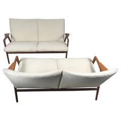 Matched Pair of Scandinavian Modern "Ruster" Sofa's, Yngve Exstrom, Pastoe 1960s