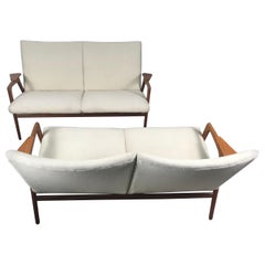 Matched Pair of Scandinavian Modern "Ruster" Sofa's, Yngve Exstrom, Pastoe 1960s