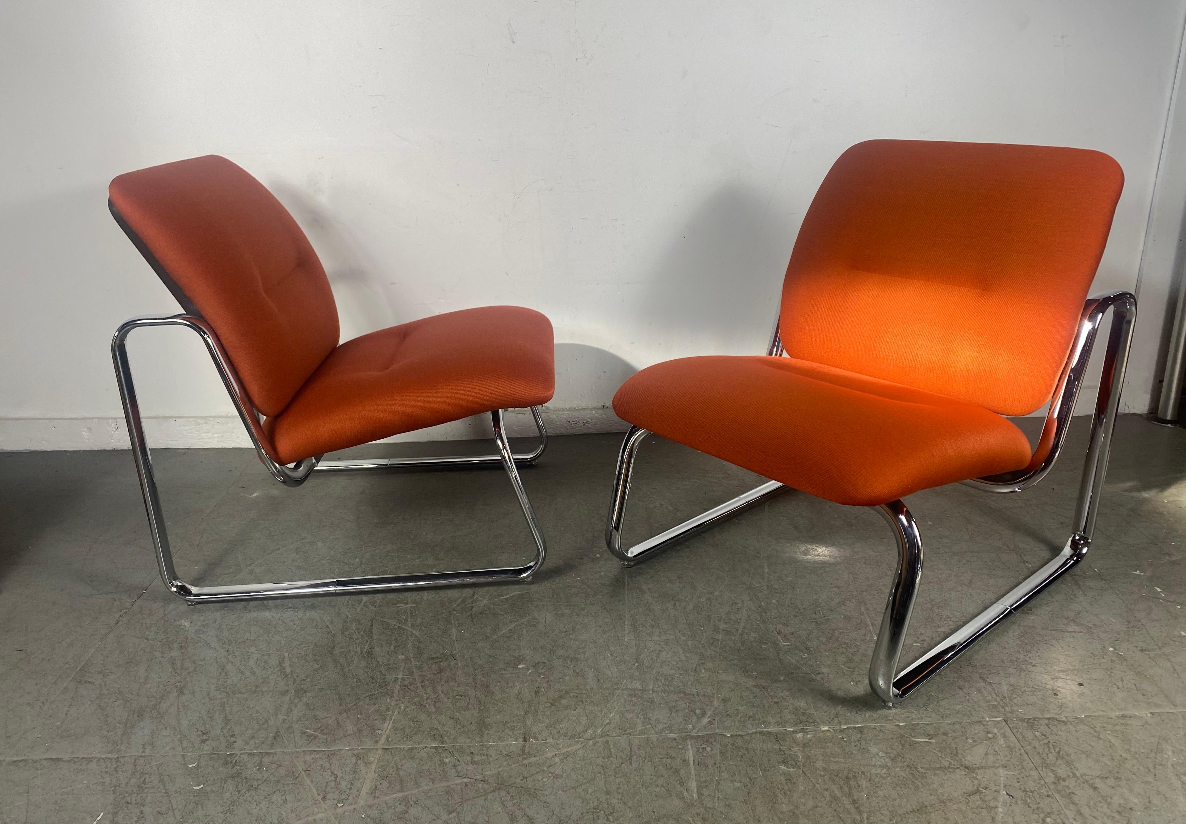 Paire de chaises longues modernistes de l'ère spatiale, Peter Protzmann/ Herman Miller en vente 3