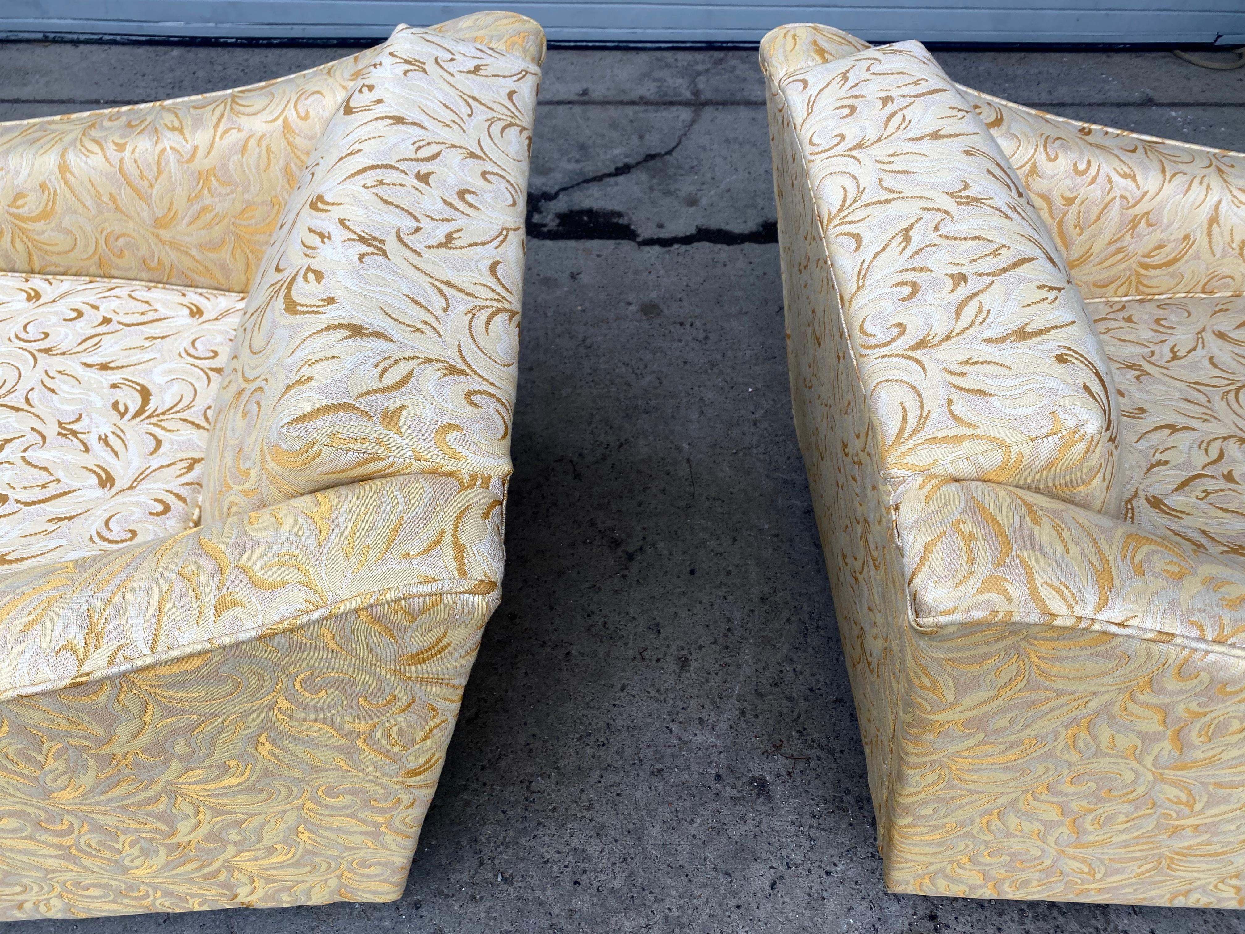 American Matched Pair Stylized Mid-Century Modern Lounge Chairs, Dunbar - Probber