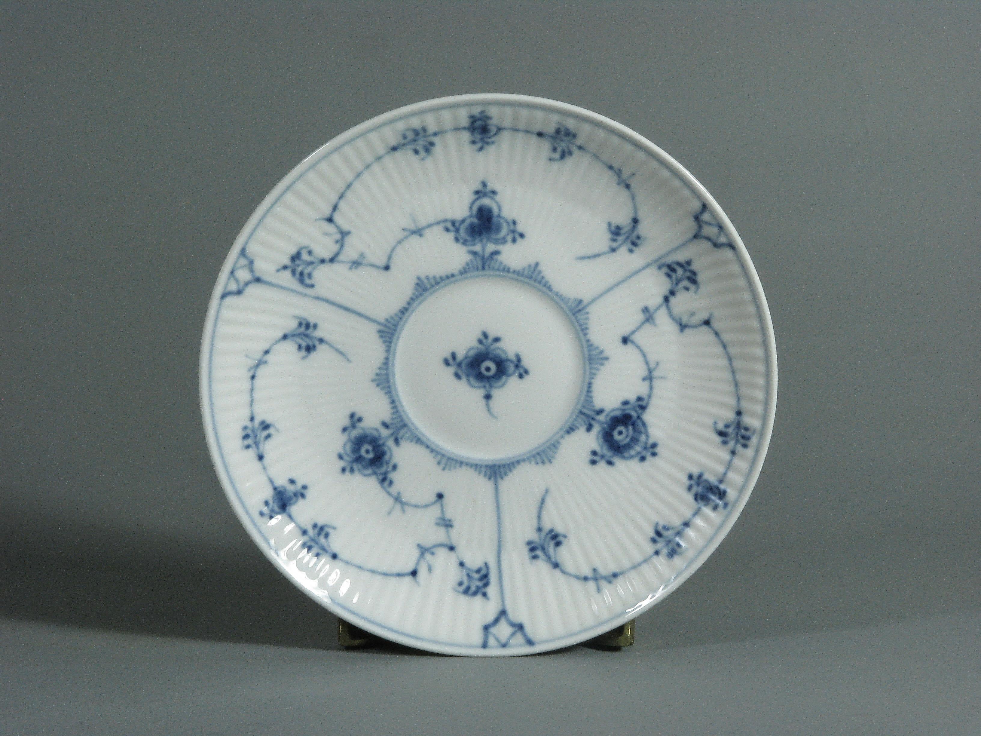 Porcelain Matched Royal Copenhagen & Porsgrund Three Piece Tea Set and Saucer For Sale