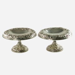 Matched Schofield Baltimore Silversmiths Sterling Silver Tazzas Castle Landscape