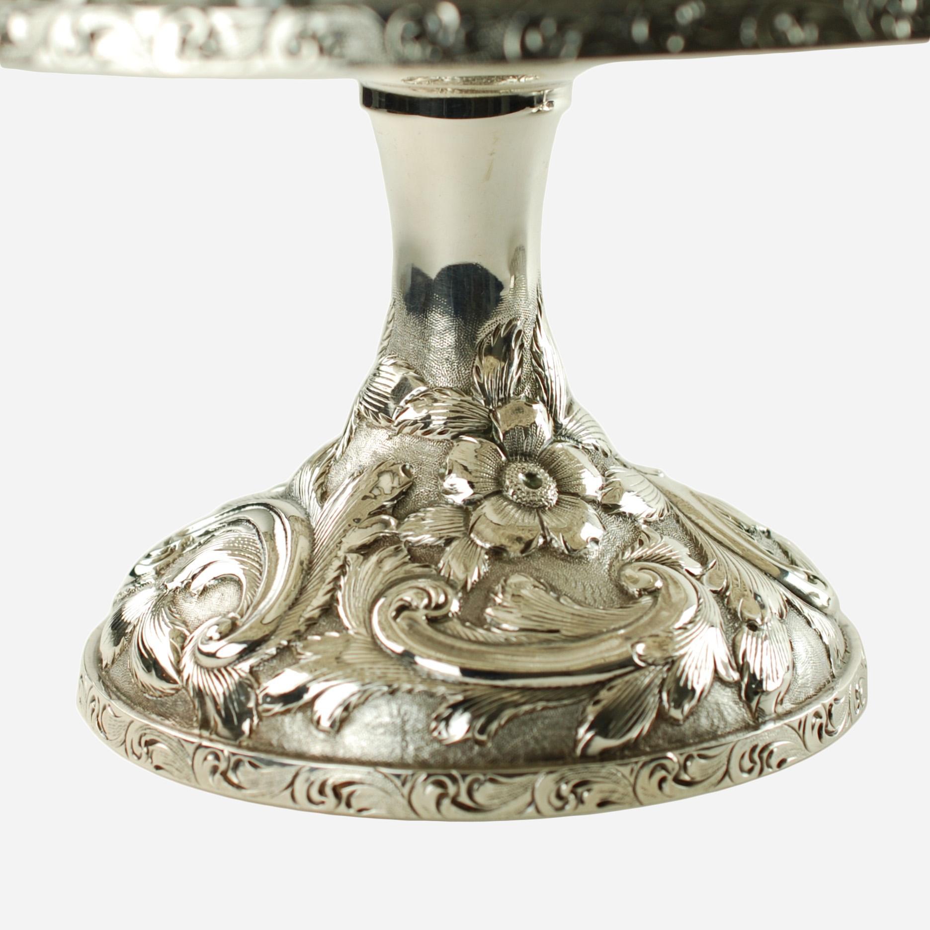 20th Century Matched Schofield Baltimore Silversmiths Sterling Silver Tazzas Castle Landscape For Sale